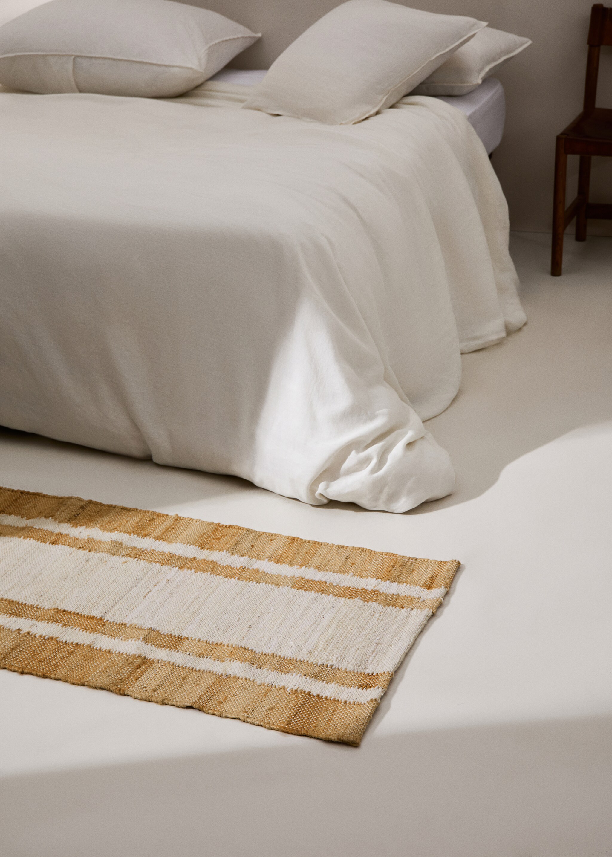 Jute and cotton-blend carpet 60x120cm - General plane, Sand. Ref: 77013275-00.