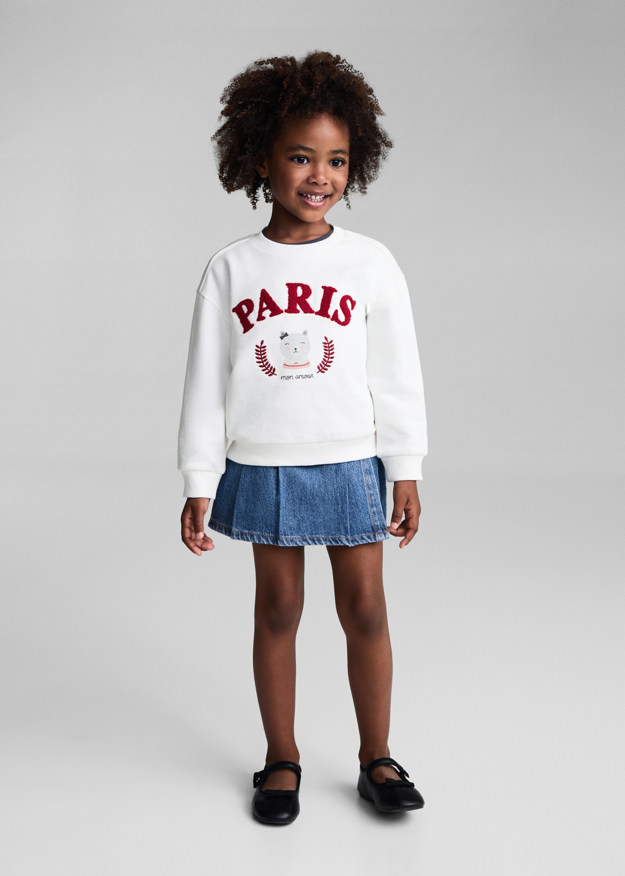 Embroidered detail cotton sweatshirt - General plane, Off White. Ref: 77013276-00.