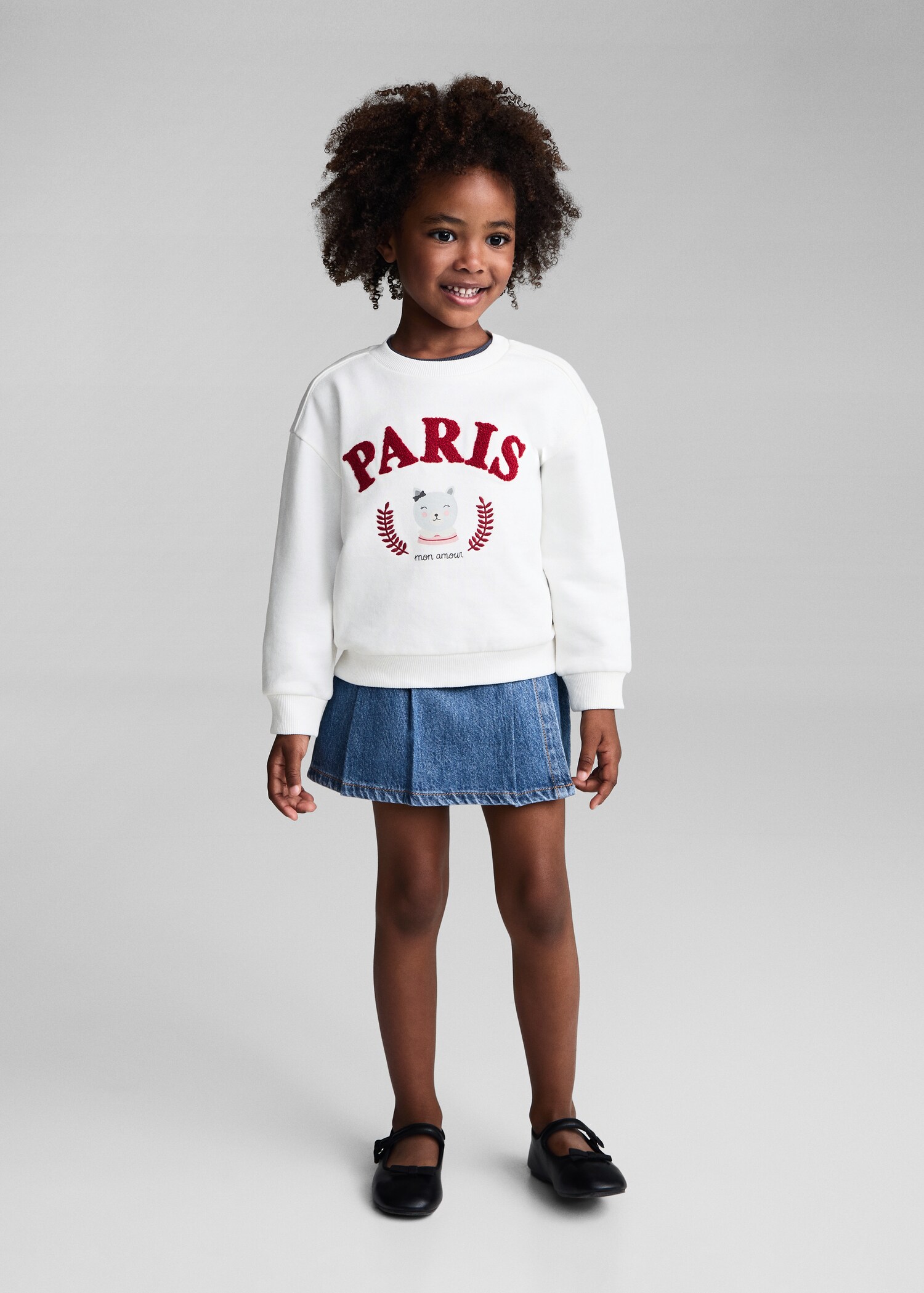 Embroidered detail cotton sweatshirt - General plane