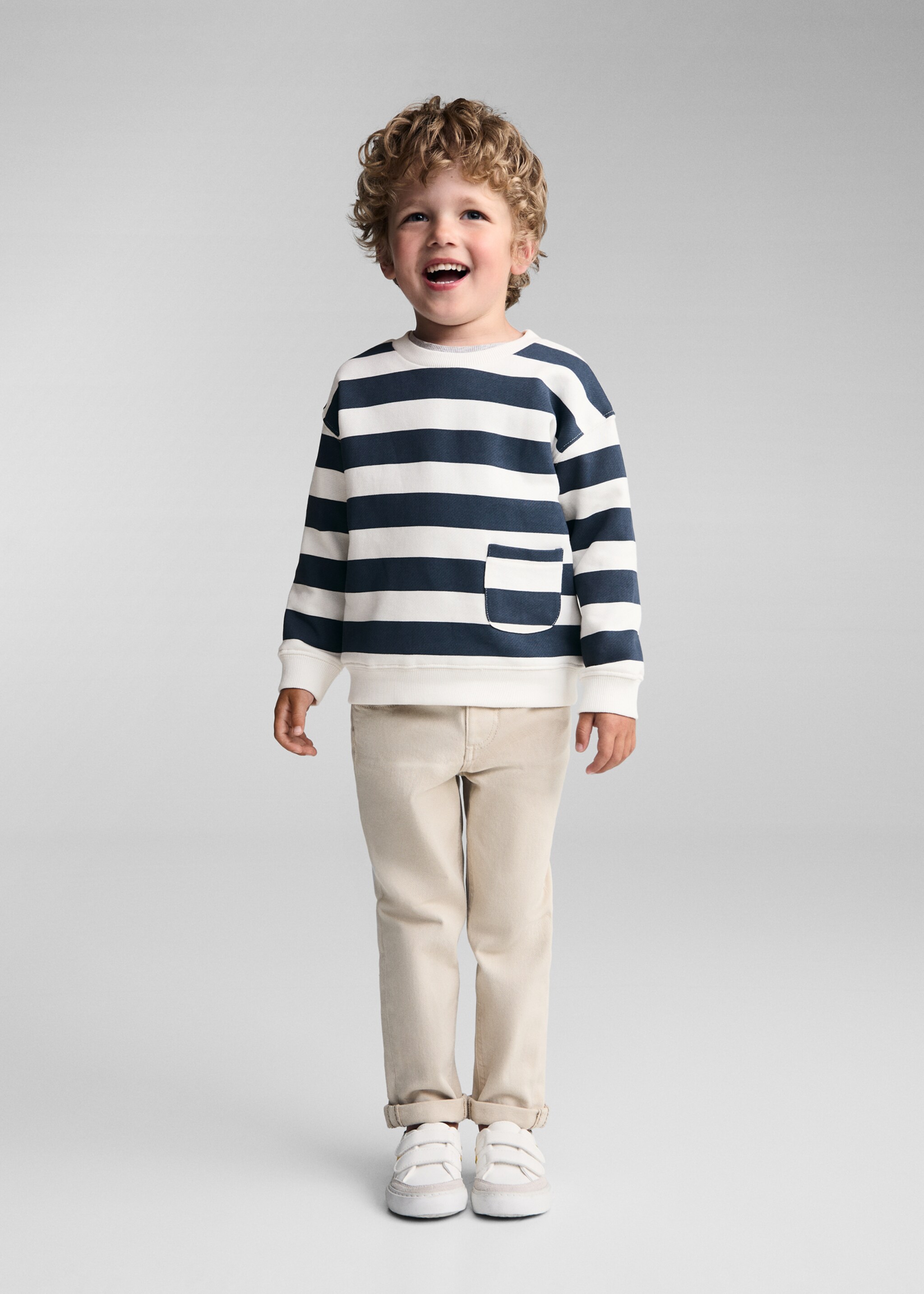 Striped print sweatshirt - General plane, Dark Navy. Ref: 77013288-00.
