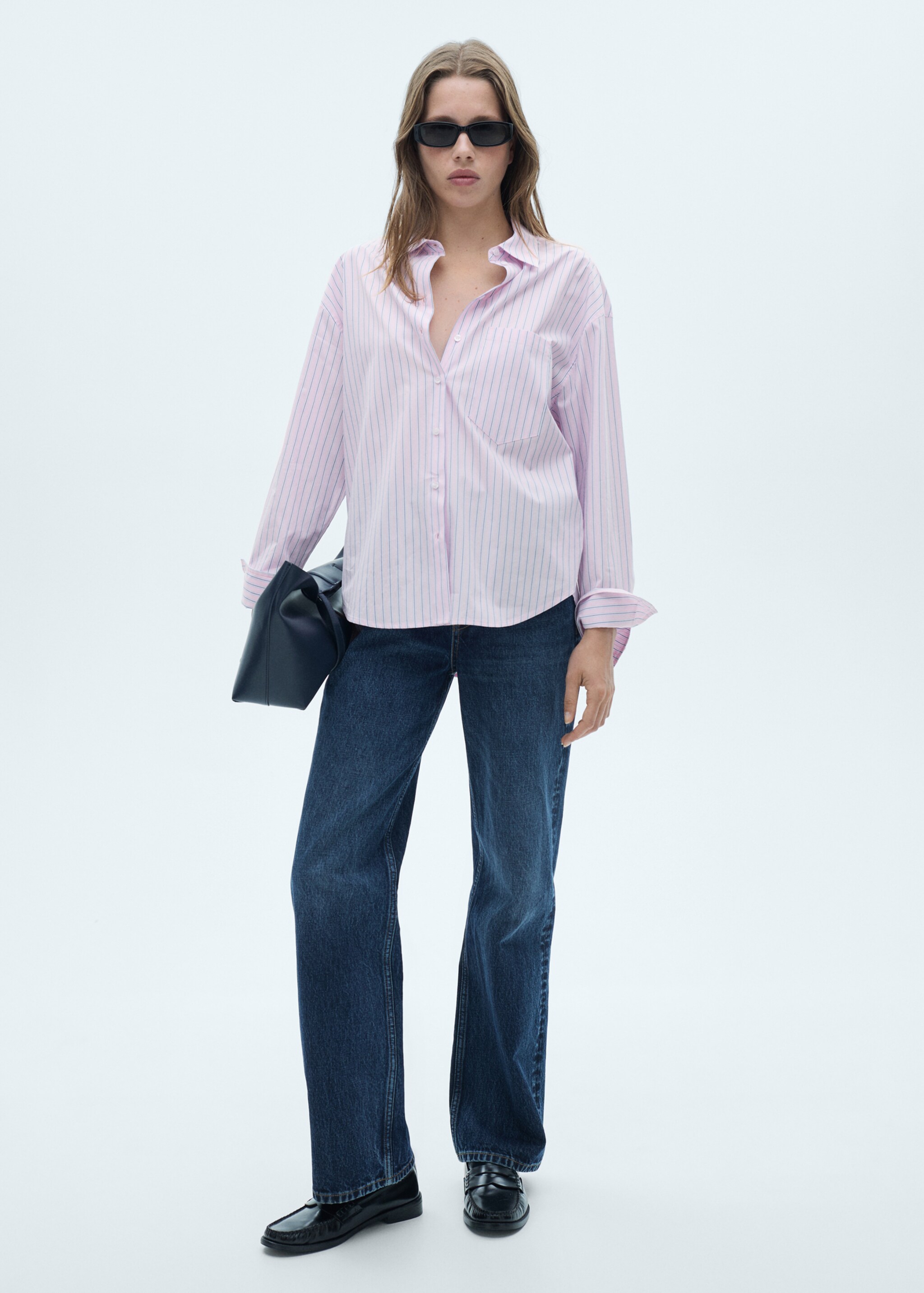 Striped cotton shirt - General plane, Pink. Ref: 77014033-00.
