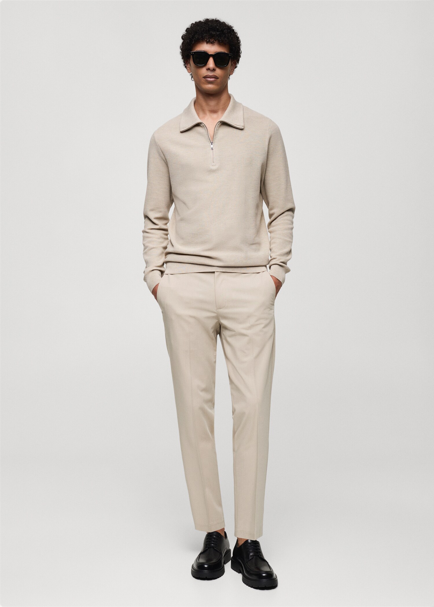 Stretch fabric slim-fit trousers - General plane