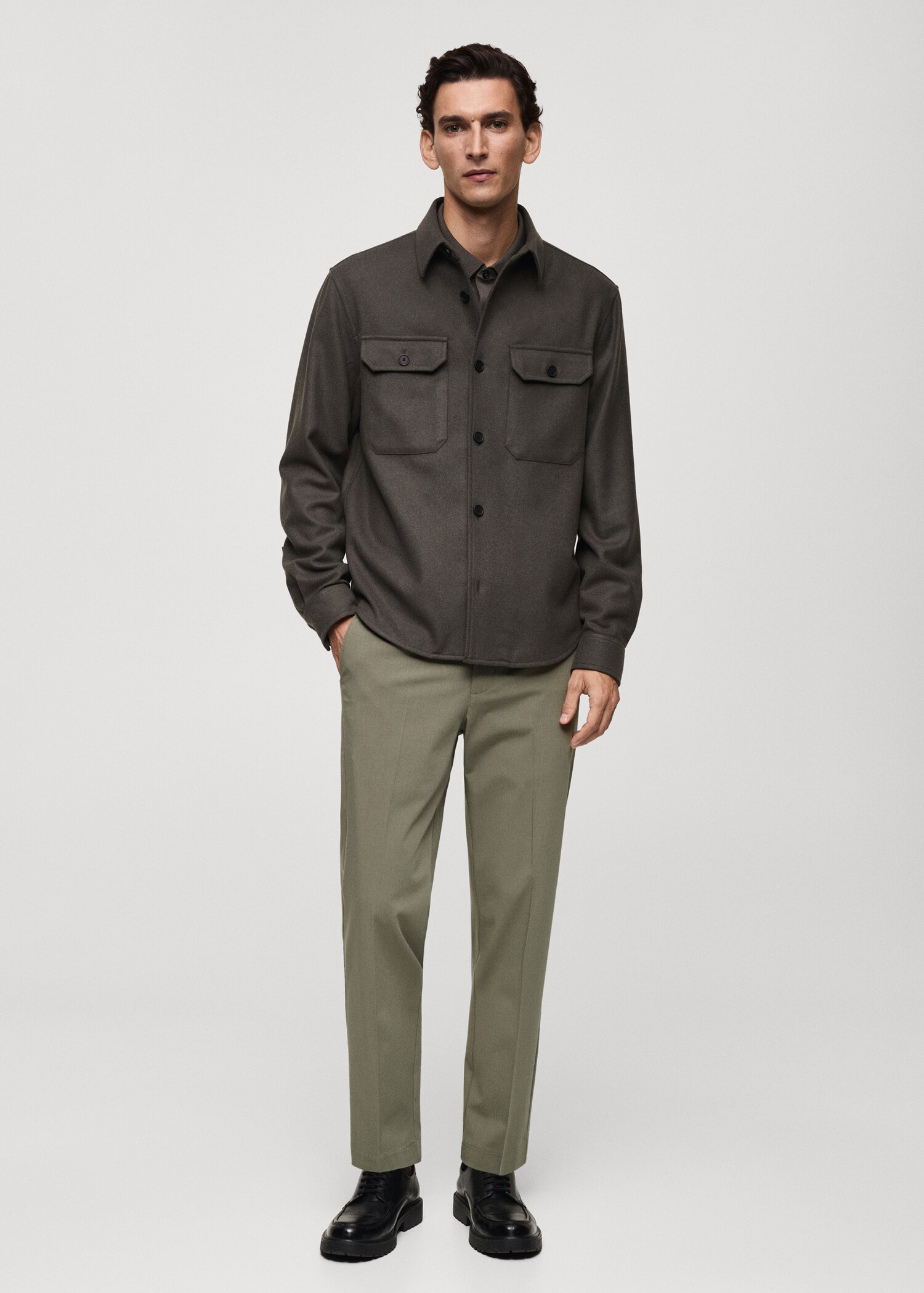Stretch fabric slim-fit trousers - General plane