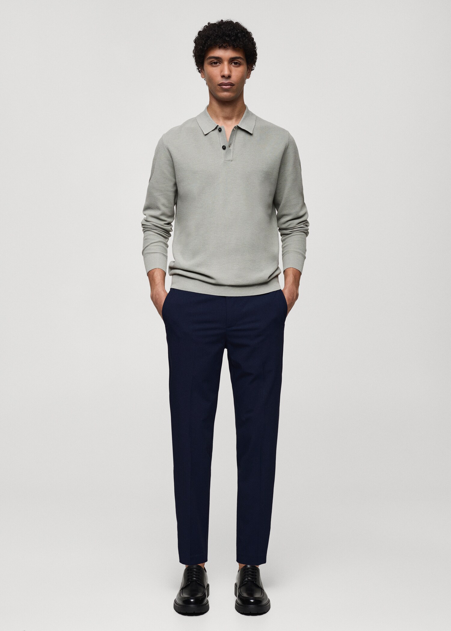 Stretch fabric slim-fit trousers - General plane