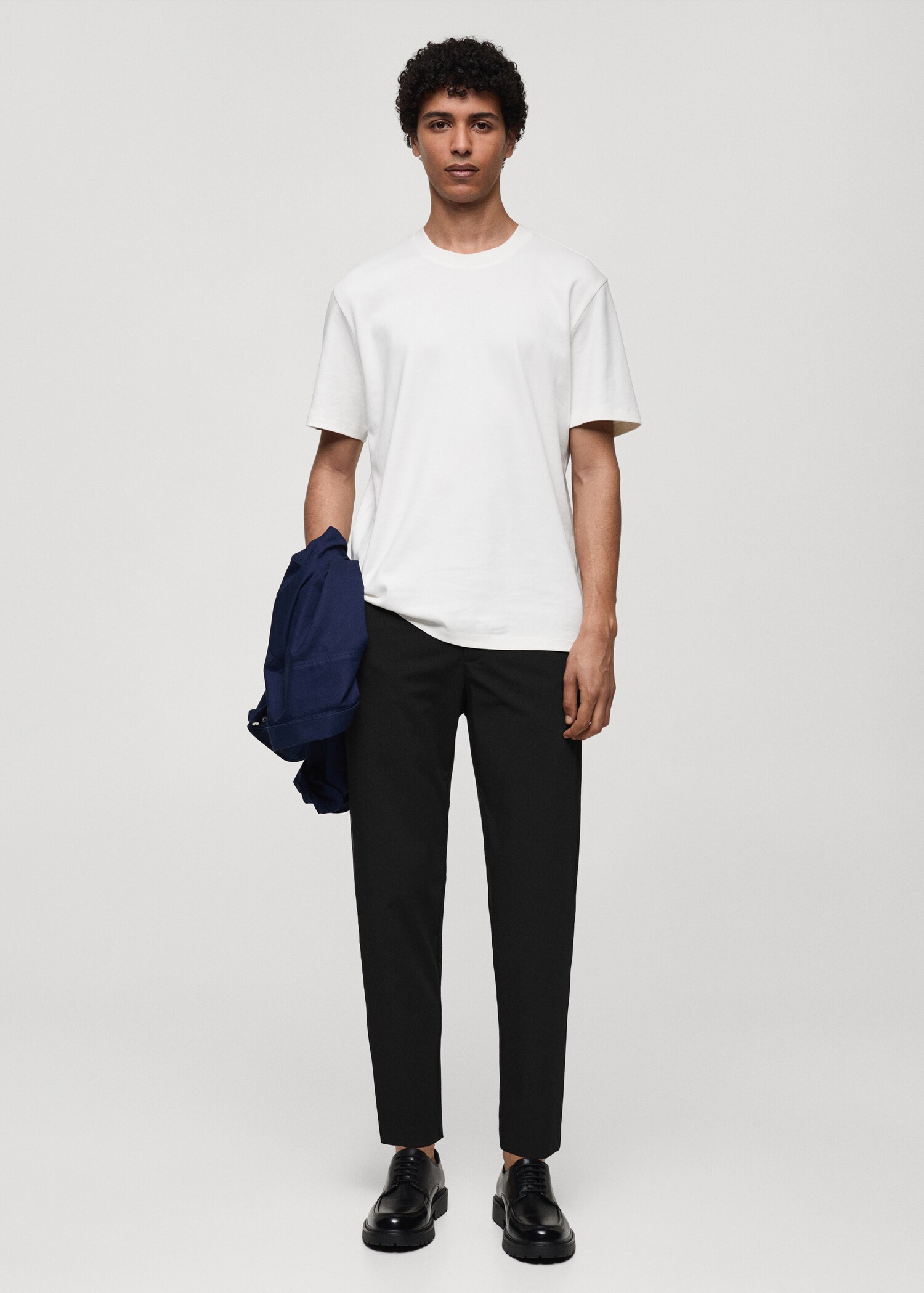 Stretch fabric slim-fit trousers - General plane