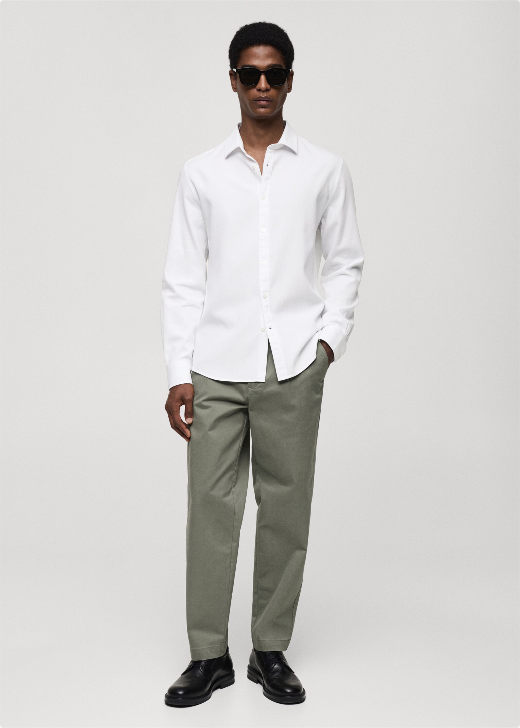 Camicia 100% cotone regular-fit - Piano generale, Bianco. Ref: 77014443-00.