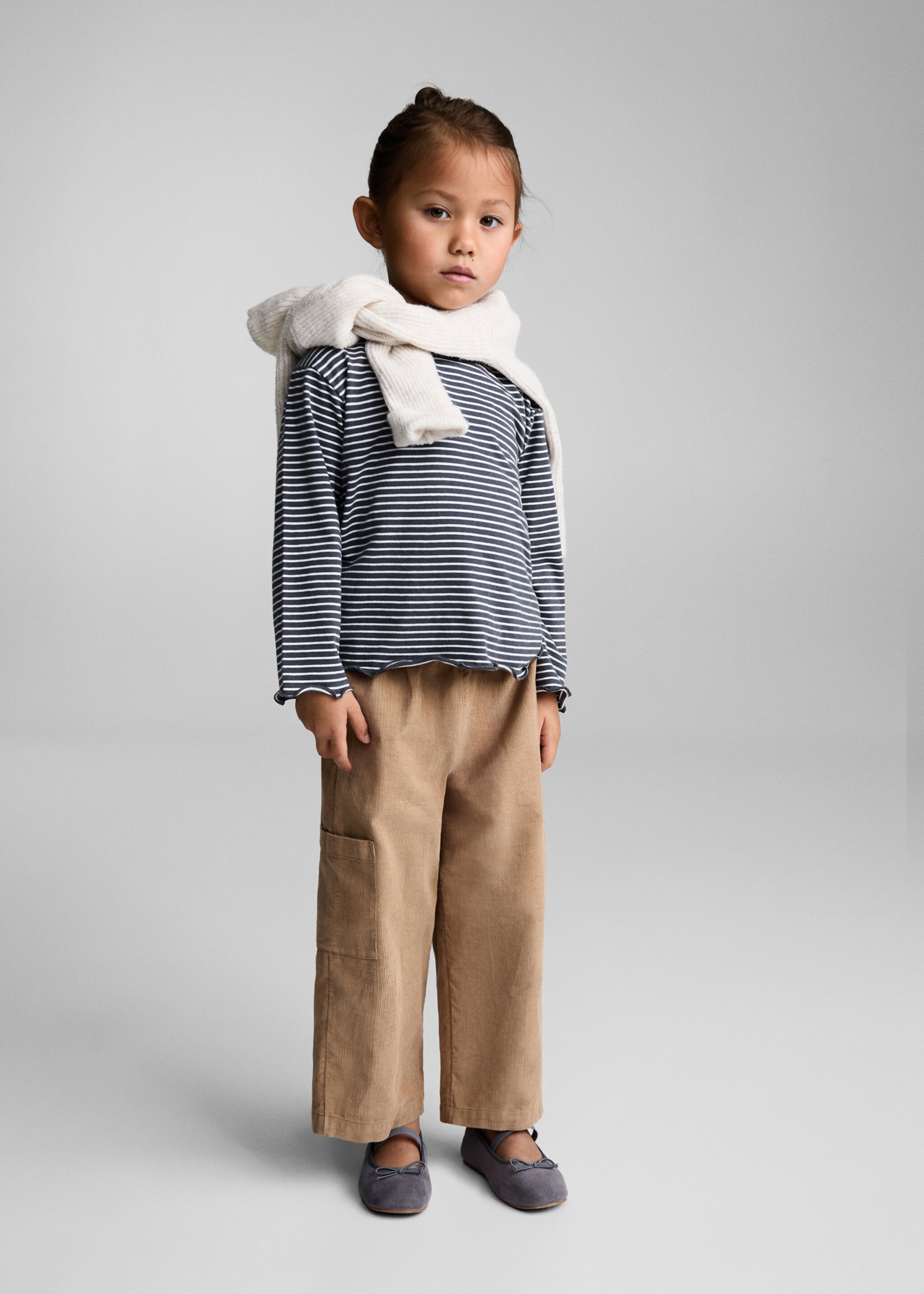 Striped cotton T-shirt - General plane, Charcoal. Ref: 77014455-00.