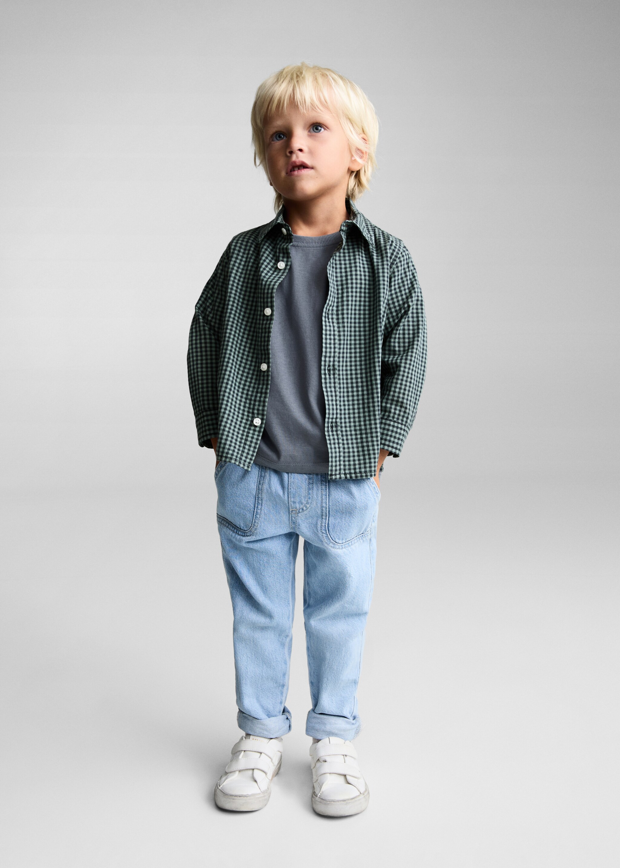 Gingham check shirt - General plane, Green. Ref: 77014782-00.