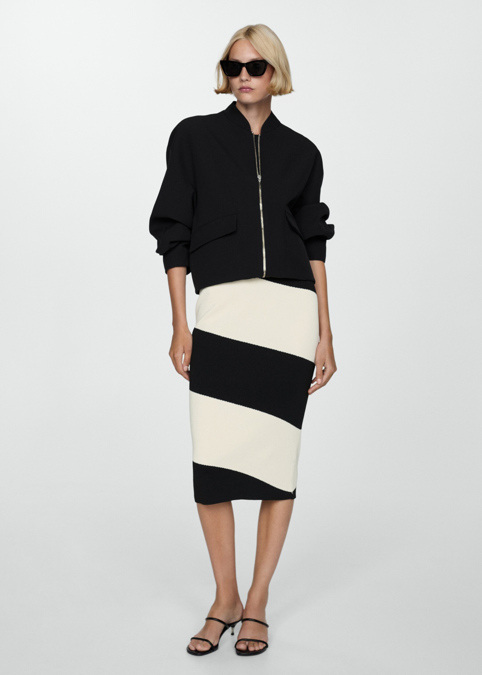 Veste bomber oversize - Plan général, Noir. Ref: 77014791-00.