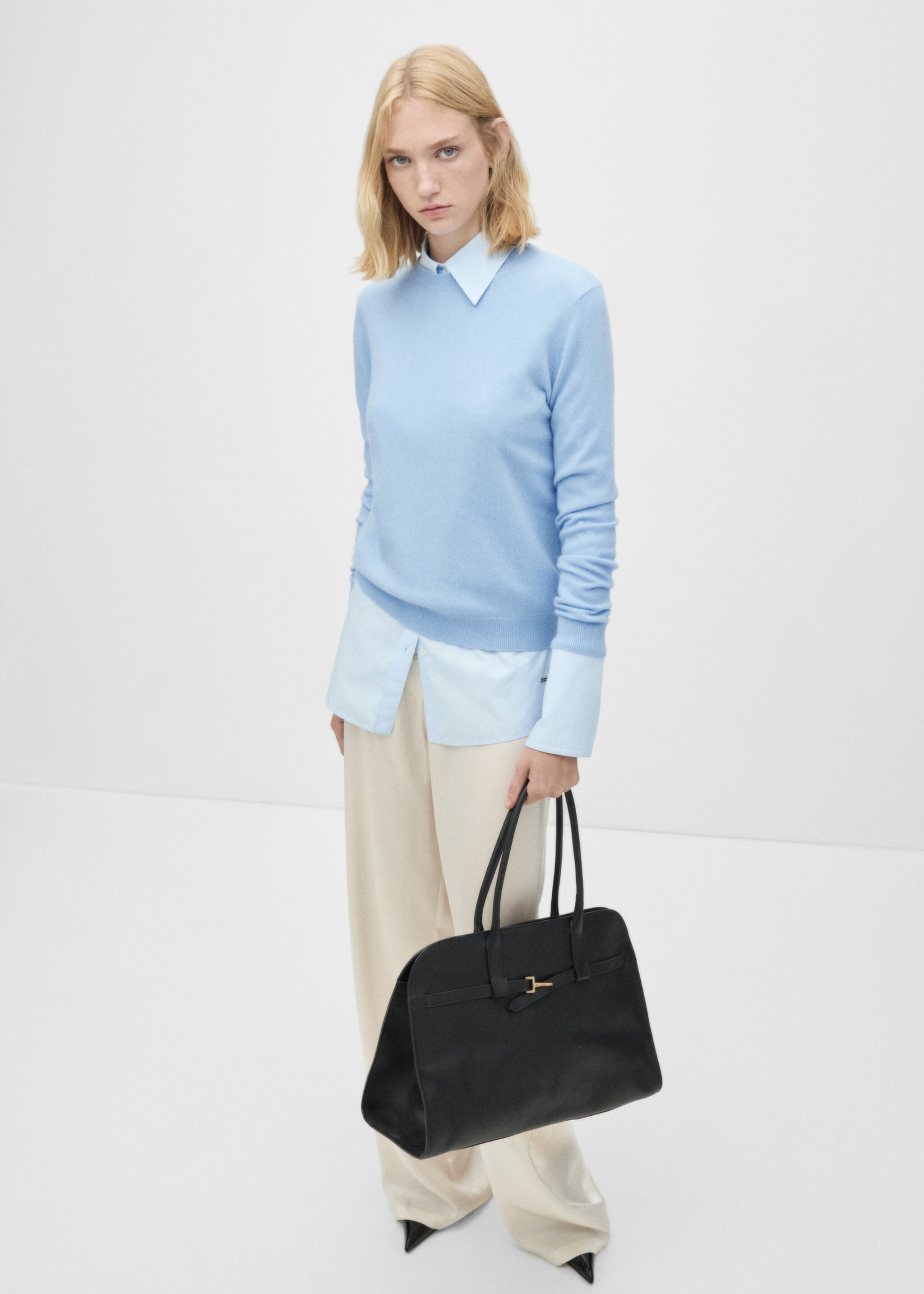 100% cashmere sweater - General plane, Sky Blue. Ref: 77015655-00.
