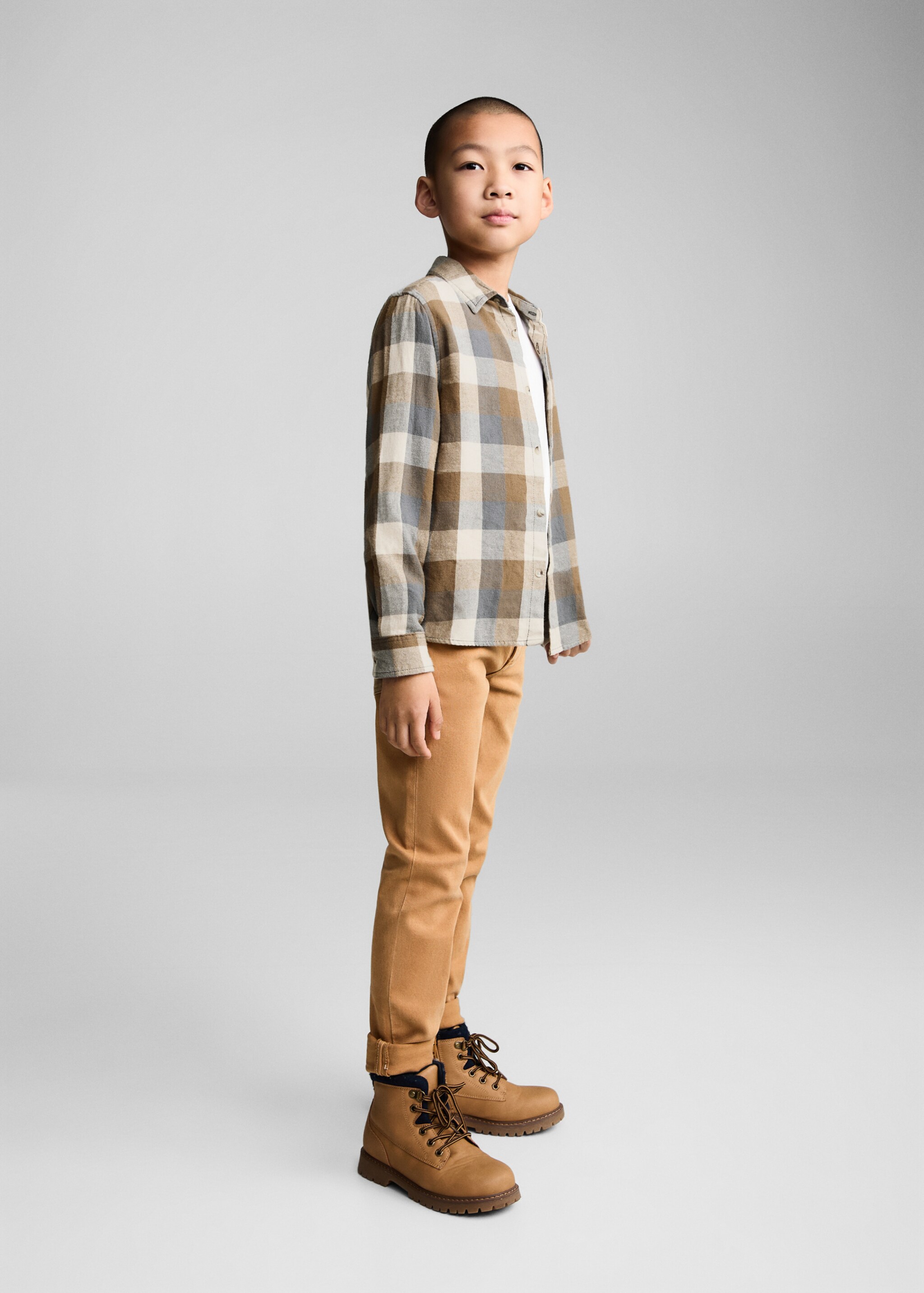 Check cotton shirt - General plane, Brown. Ref: 77015983-00.