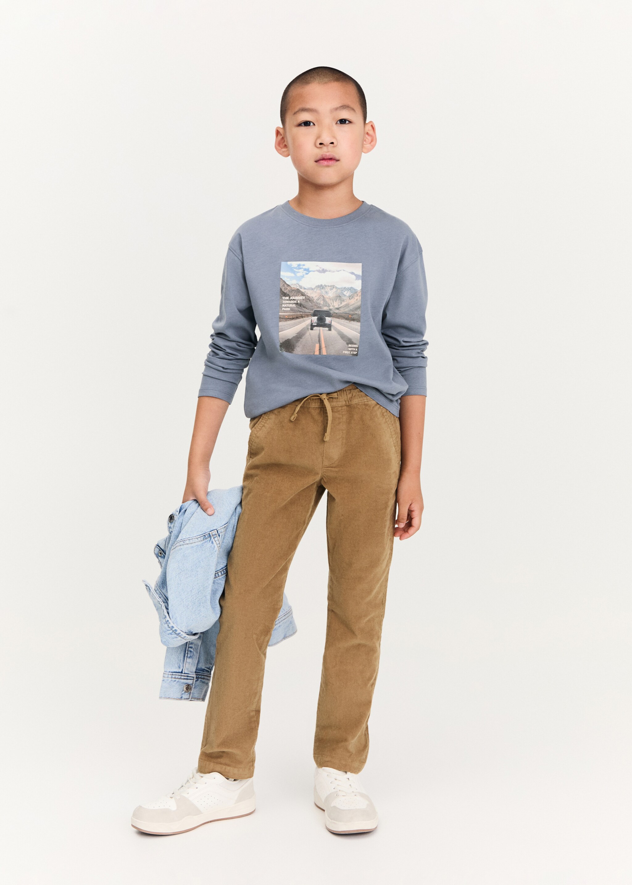 Printed cotton-blend T-shirt - General plane, Blue. Ref: 77015985-00.