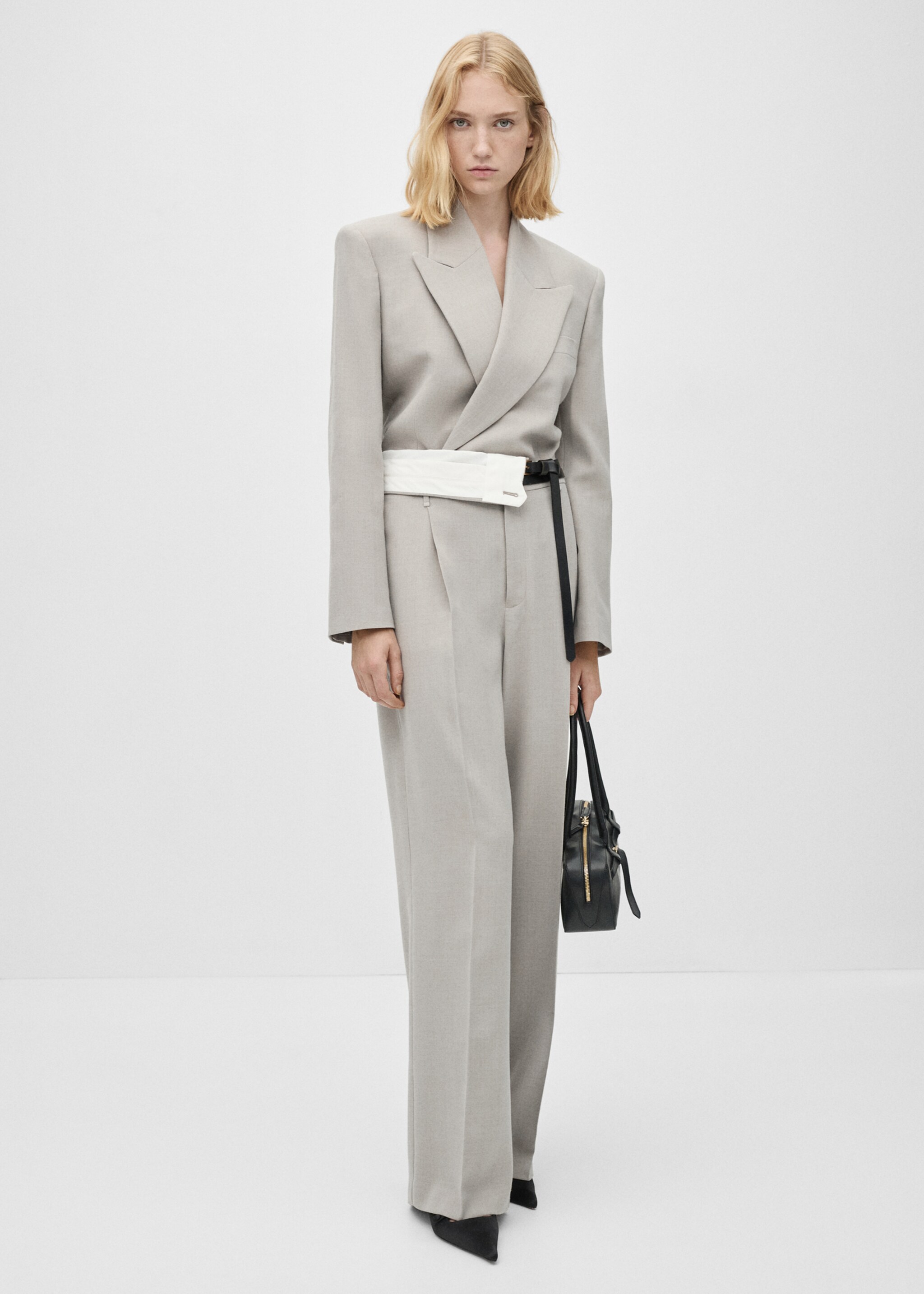 Straight-fit suit trousers - General plane, Light/Pastel Grey. Ref: 77016357-00.