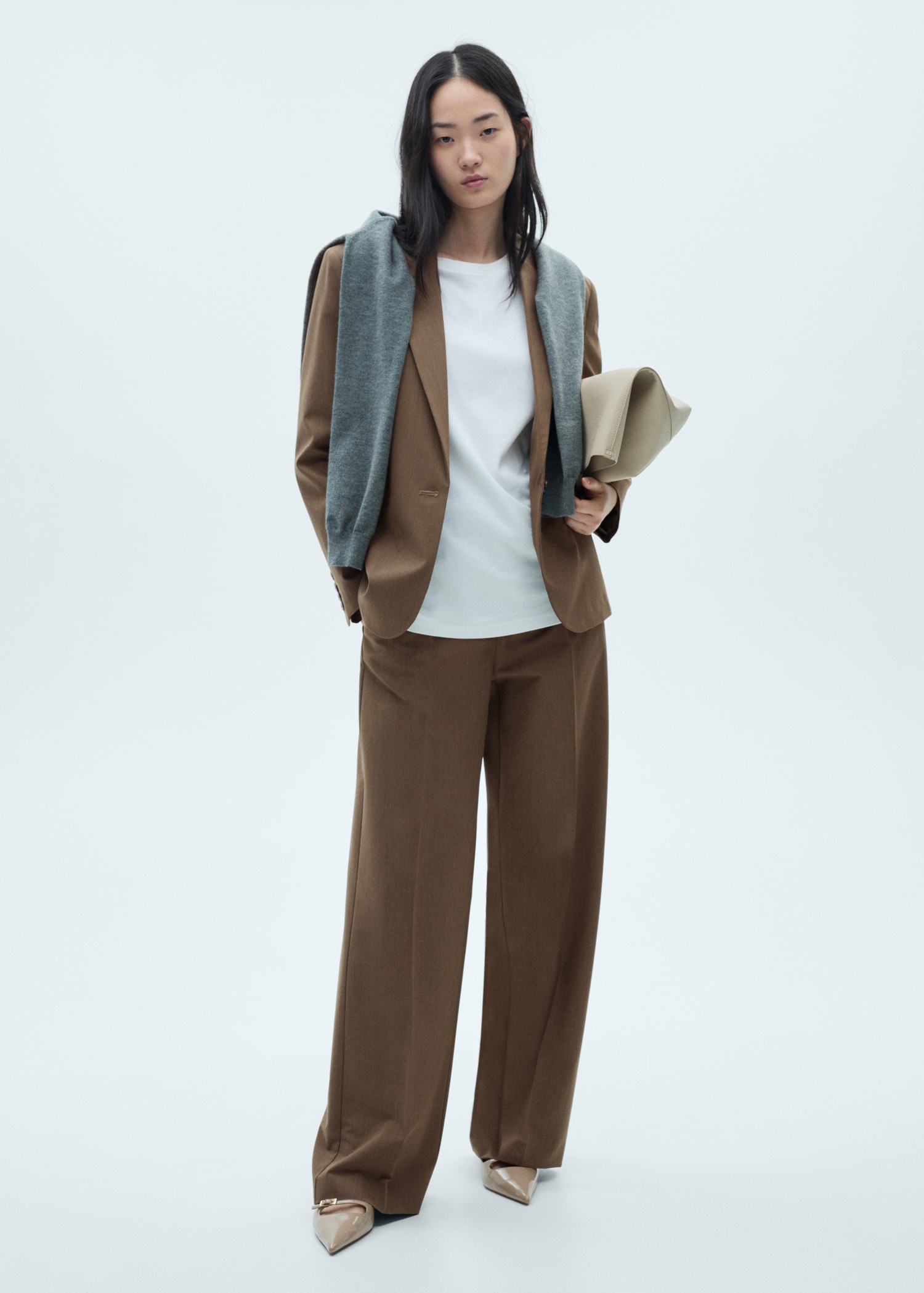 Pantalon droit taille élastique Femme MANGO OUTLET Suisse