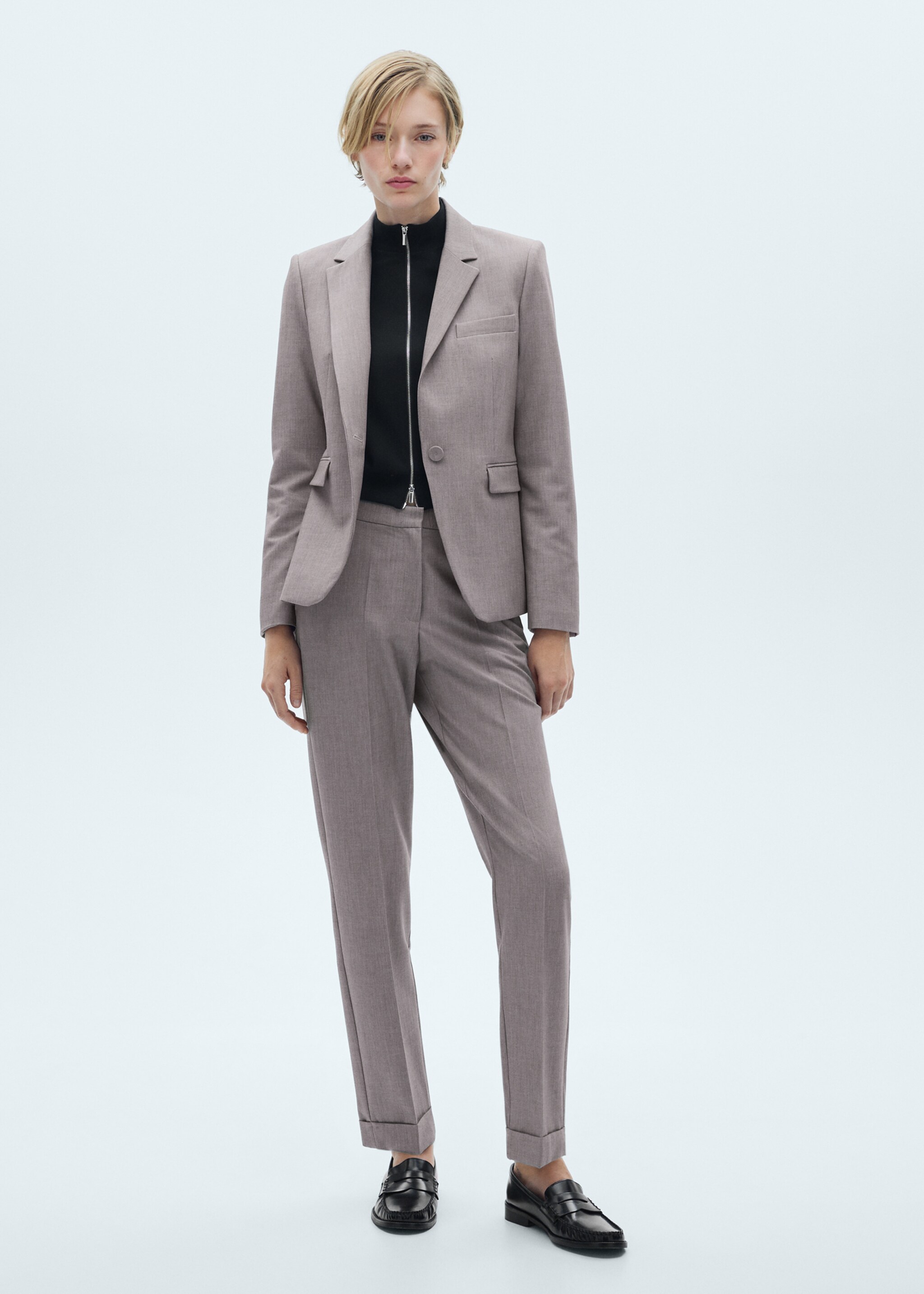 Straight suit trousers - General plane, Grey. Ref: 77016732-00.