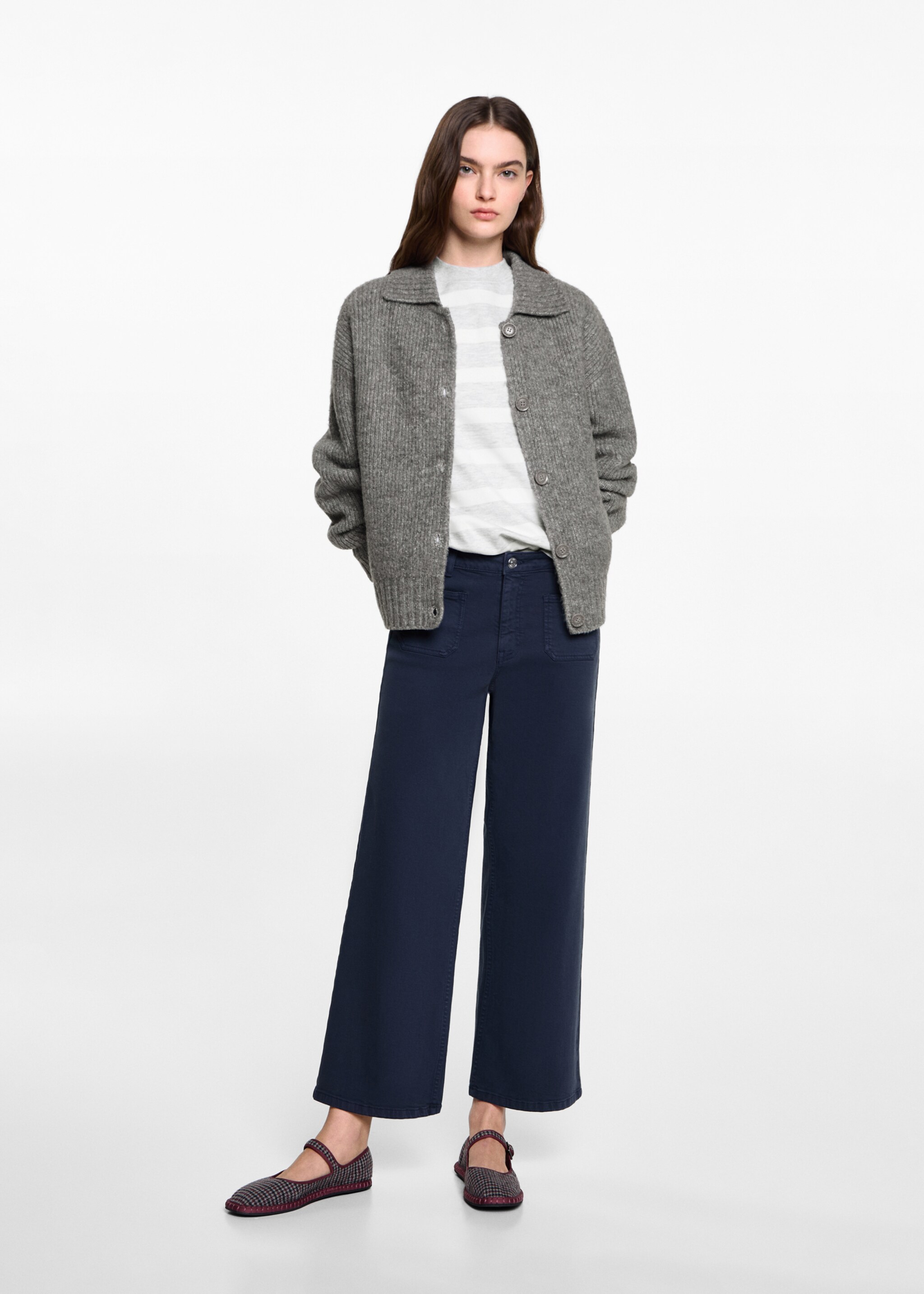 Striped cotton-blend sweatshirt - General plane, Medium Heather Grey. Ref: 77016740-00.