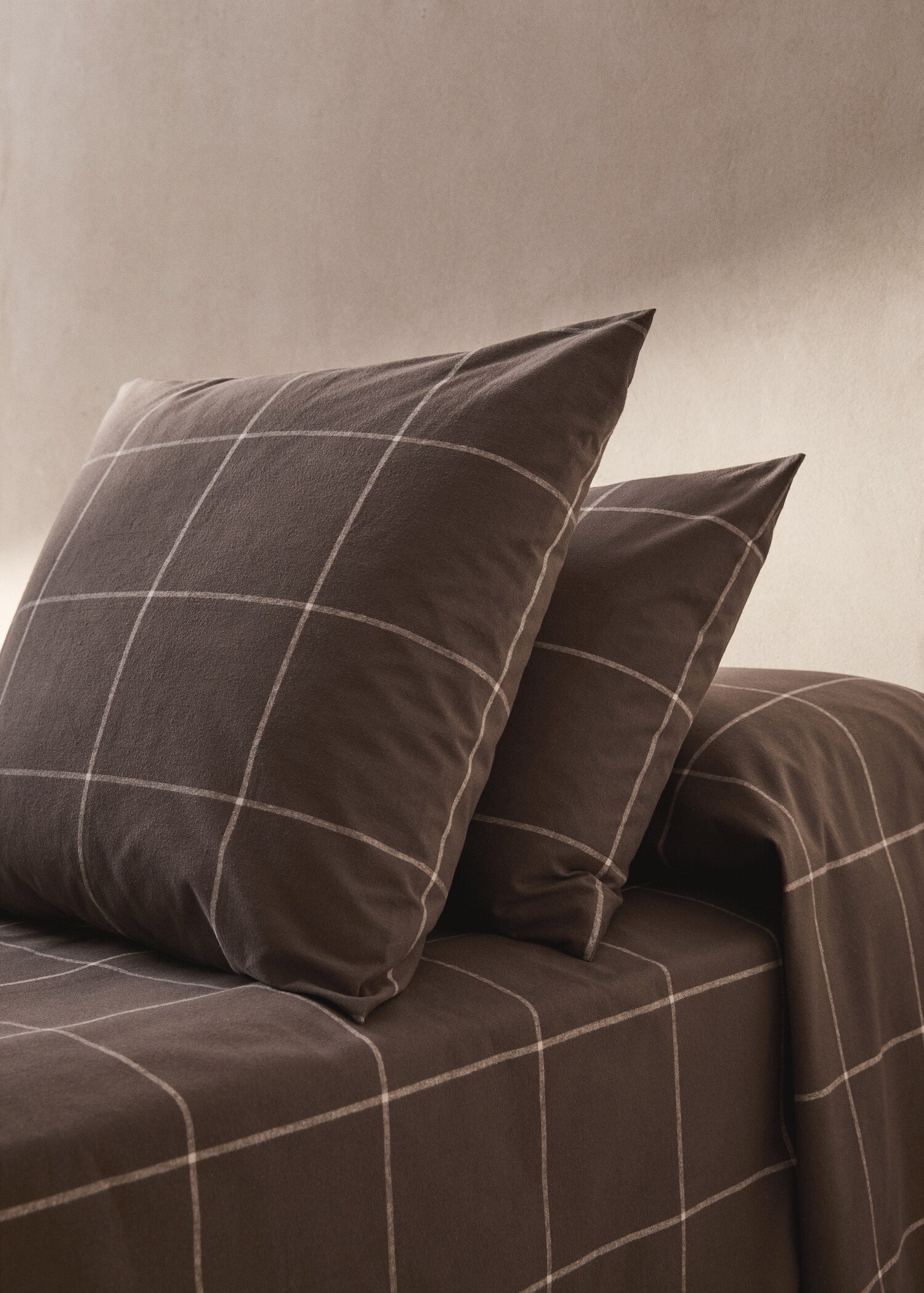 Povlak na polštář s kostkou bavlněný flanel 60 x 60 cm - Celkový náhled