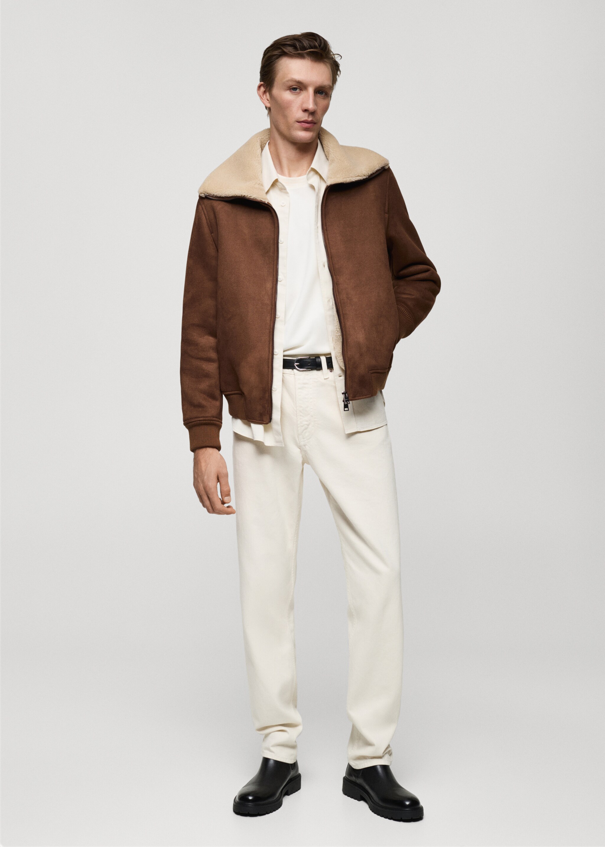 Double face sheepskin jacket - General plane, Brown. Ref: 77017917-00.