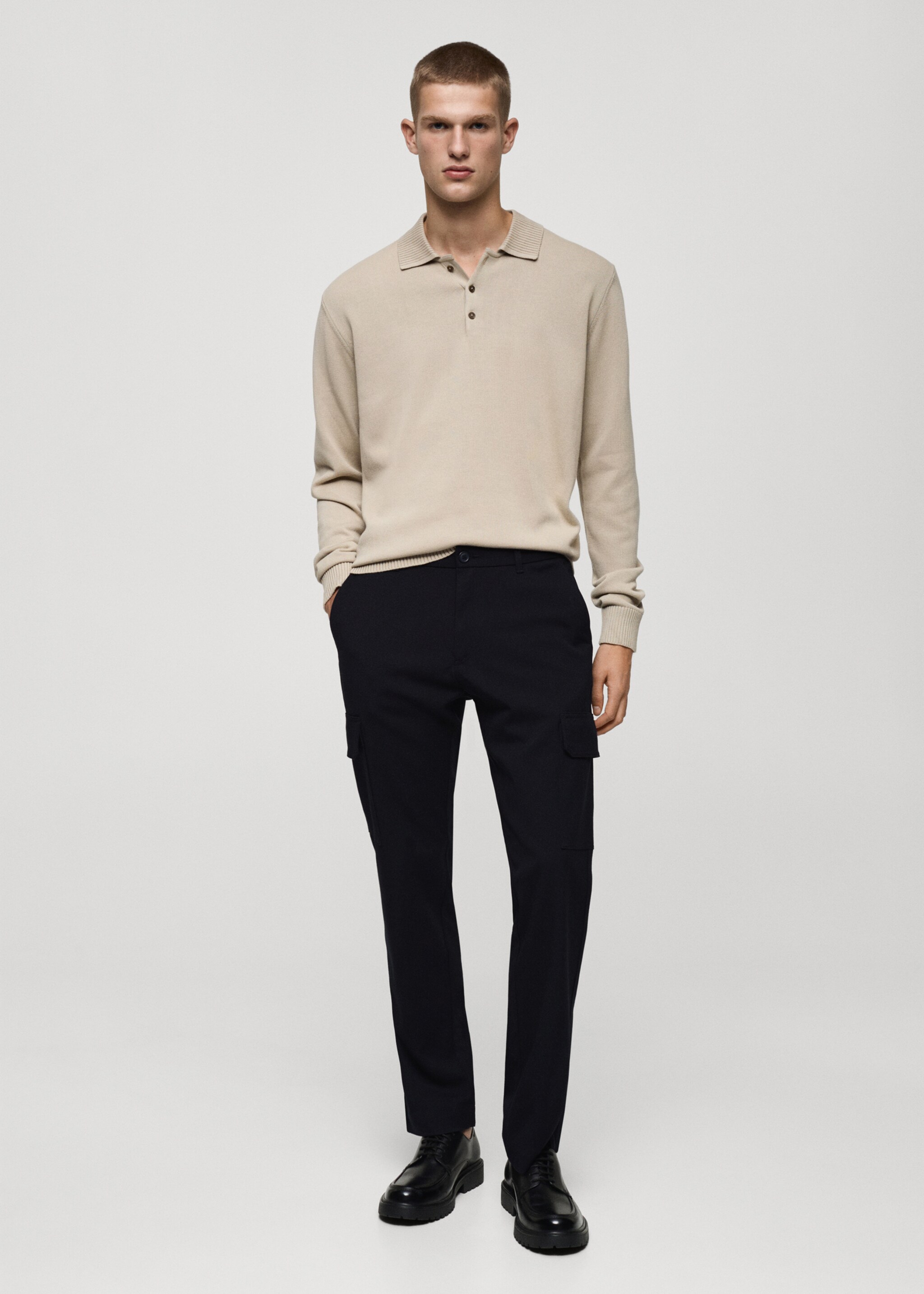 Pantalons regular fit cargo - Pla general, Blau marí fosc. Ref: 77017924-00.