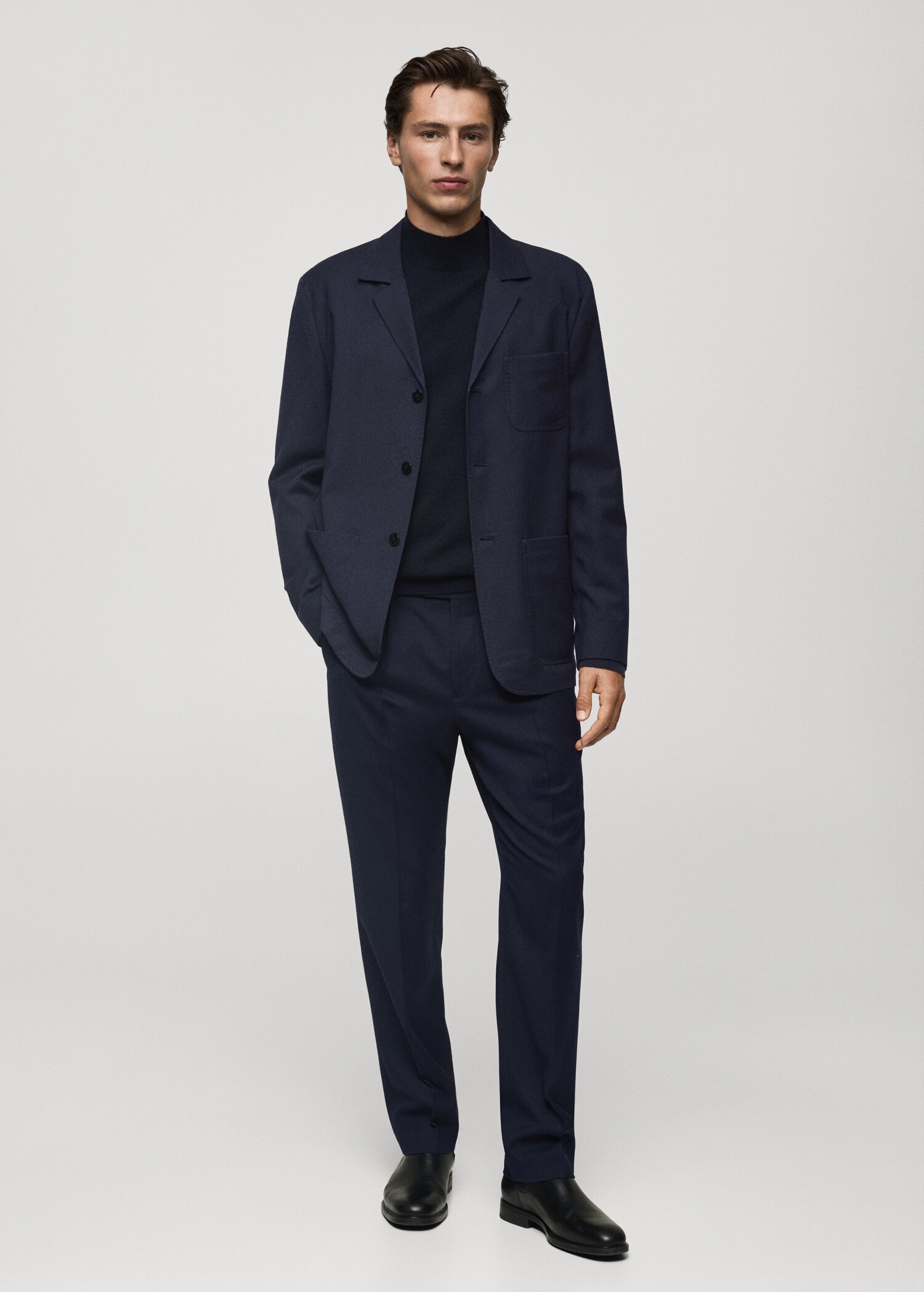 Pantalon costume flanelle 100 % laine vierge - Plan général