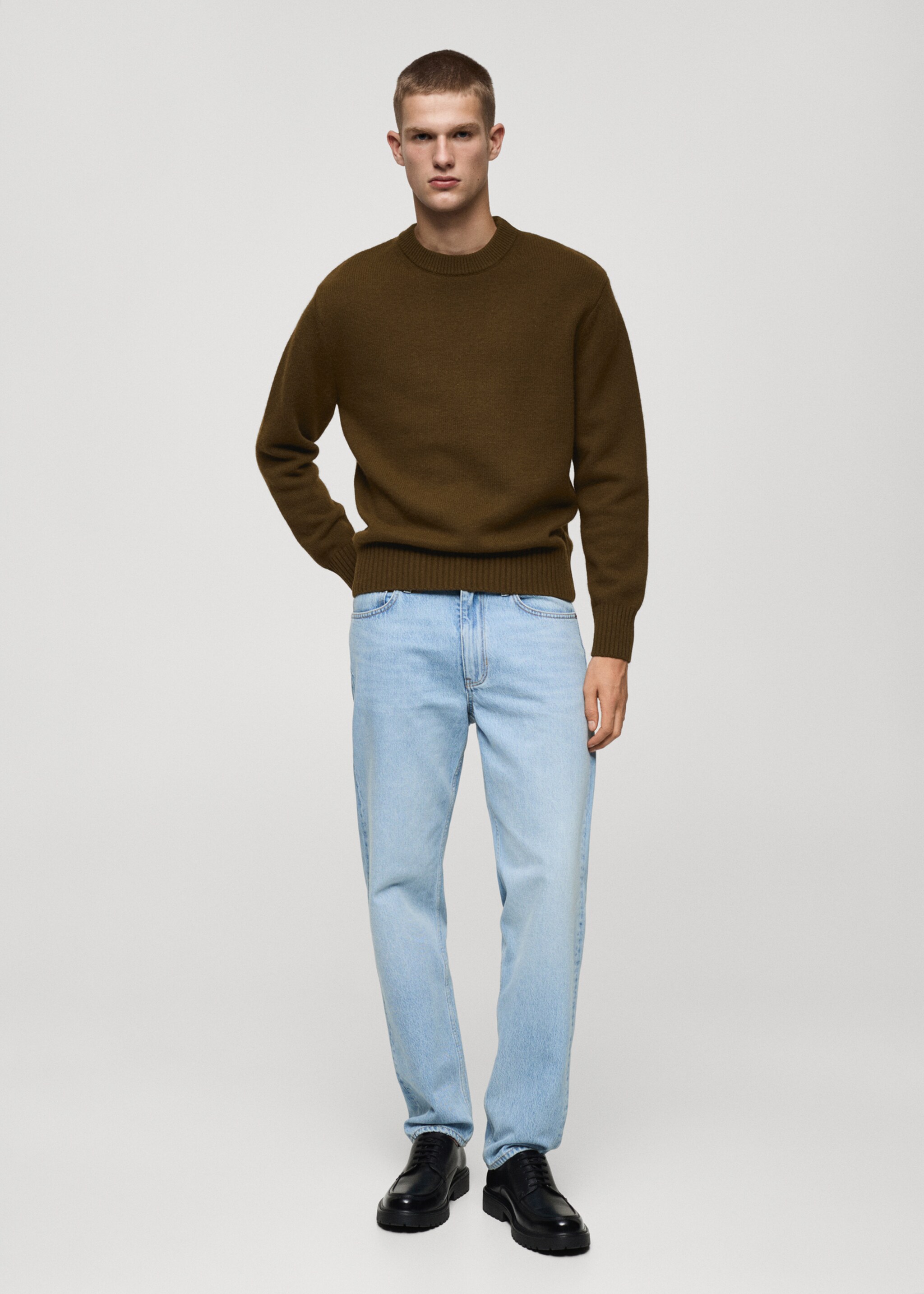 Knitted wool blend sweater - General plane, Olive Green. Ref: 77017938-00.