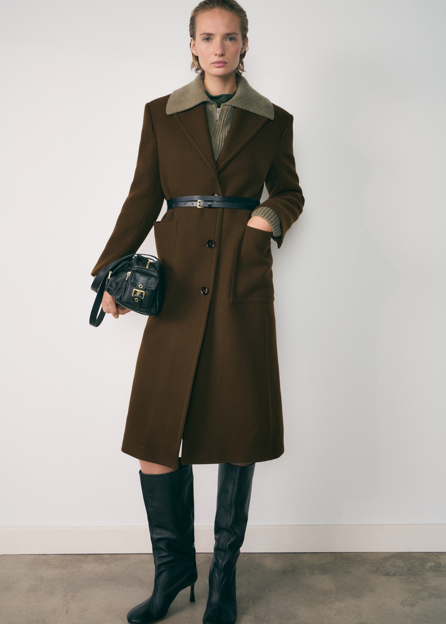 Manteau laine vierge poches - Plan général