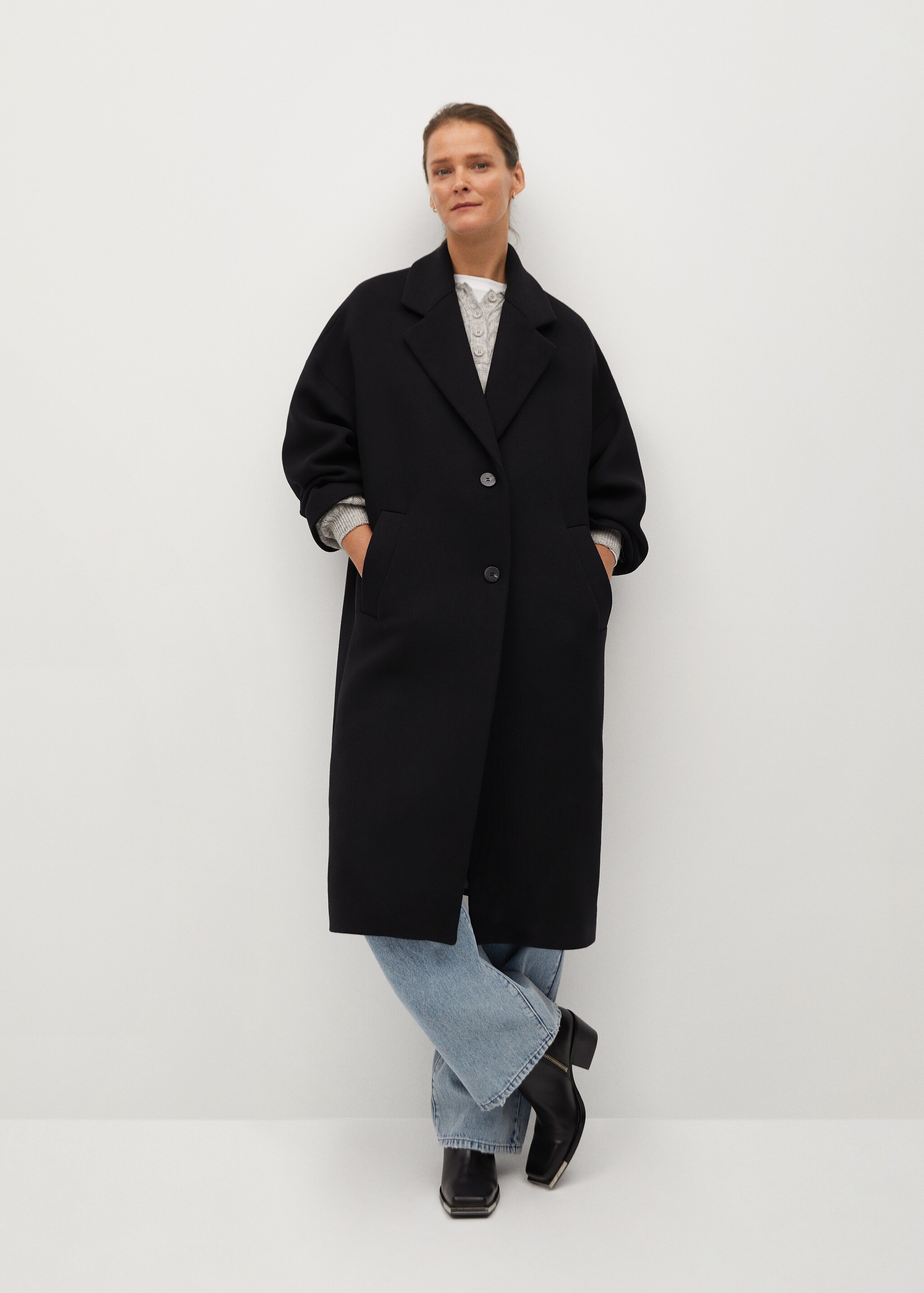 Vlněný kabát oversize - Celkový náhled
