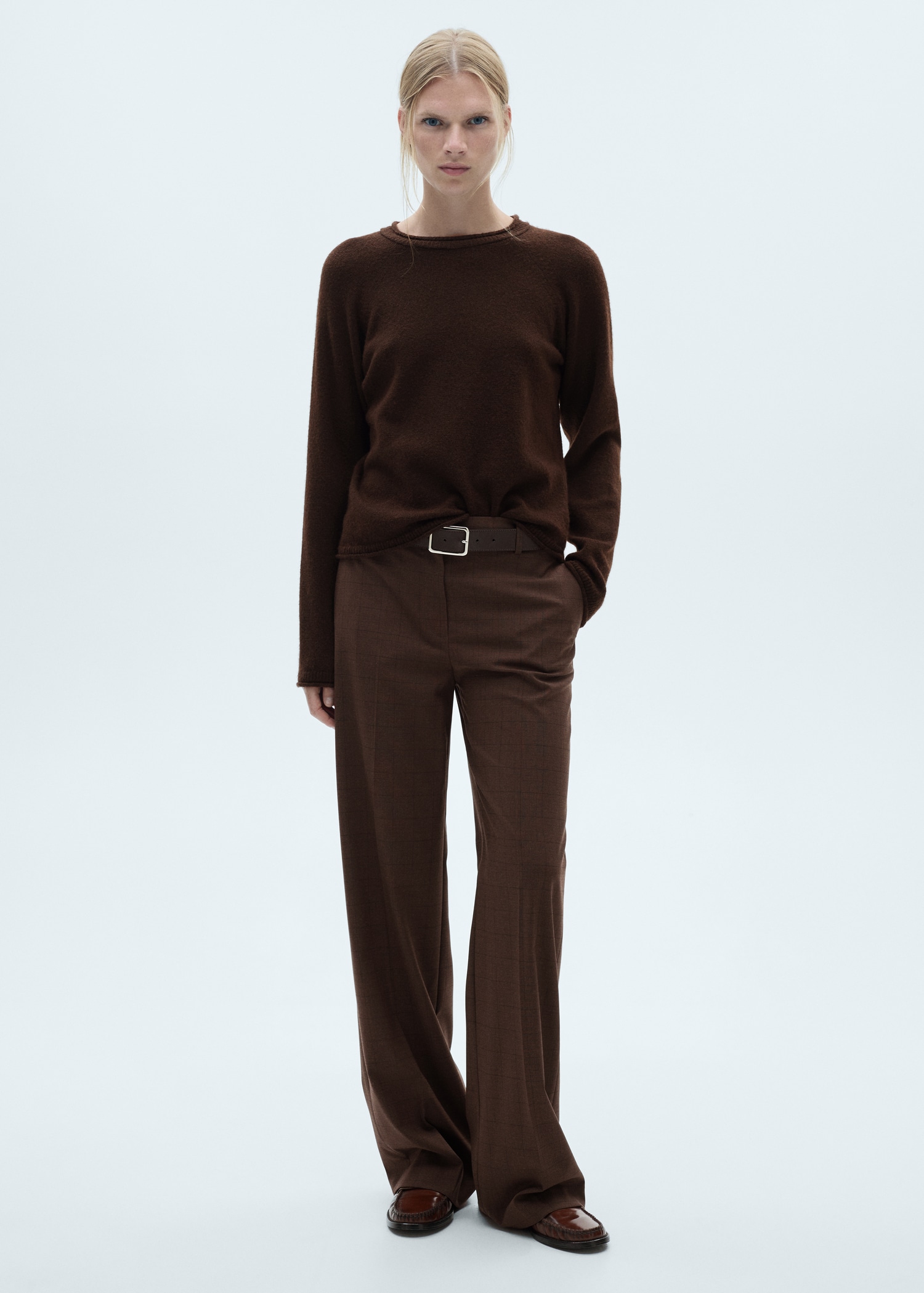 Pantalón recto cuadros Mujer MANGO OUTLET España (Península y