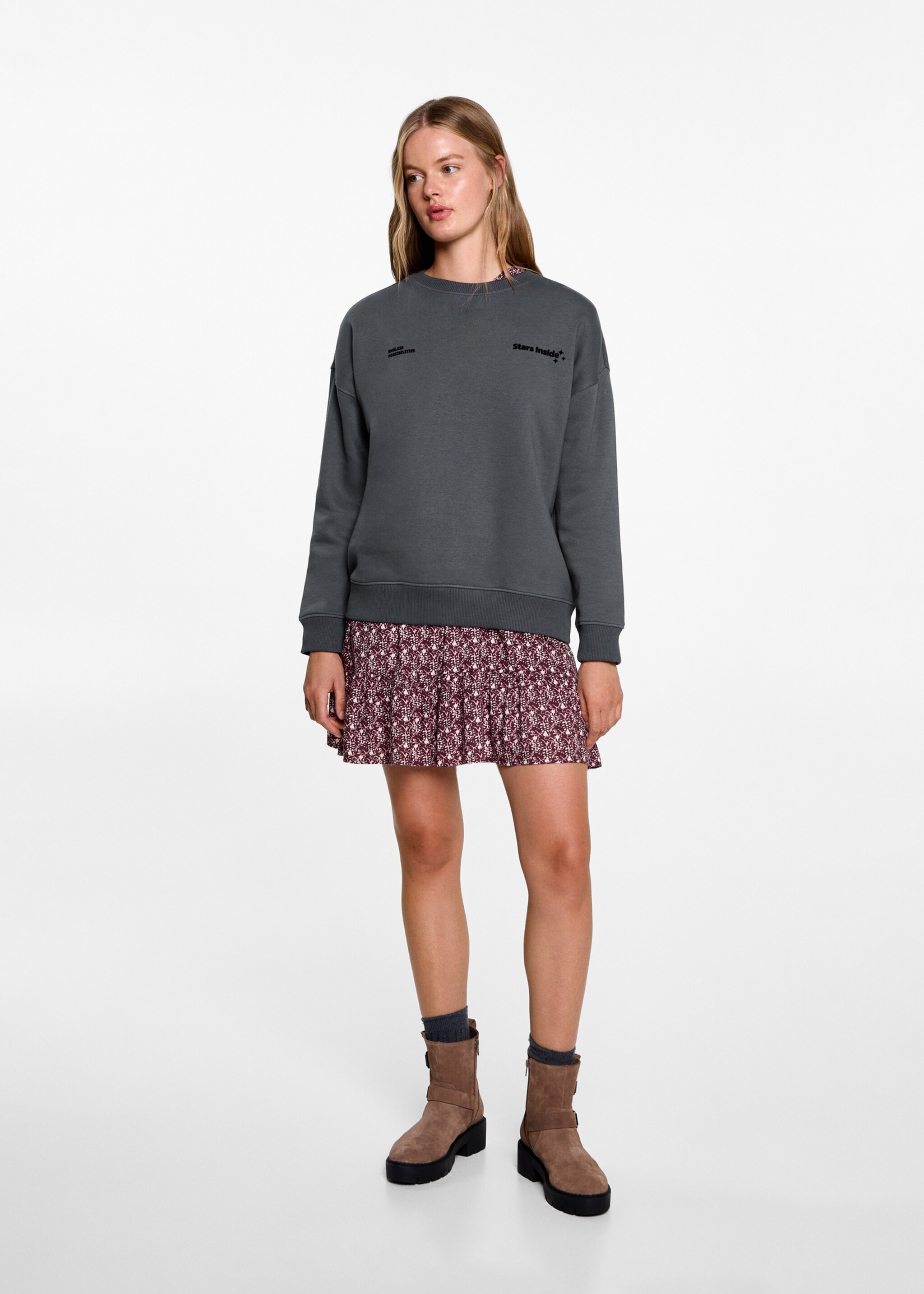 Cotton-blend printed sweatshirt - General plane