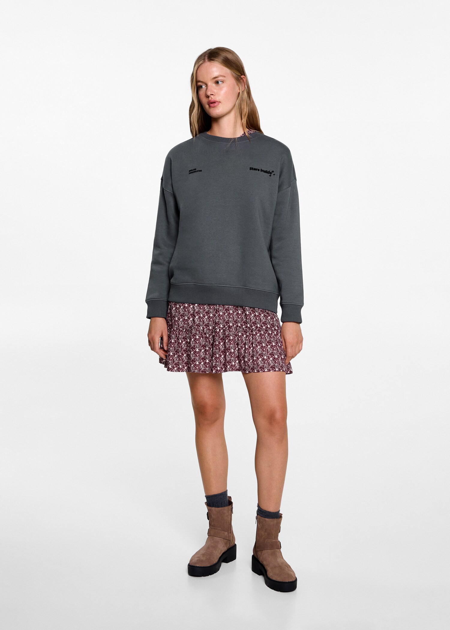 Cotton-blend printed sweatshirt - General plane