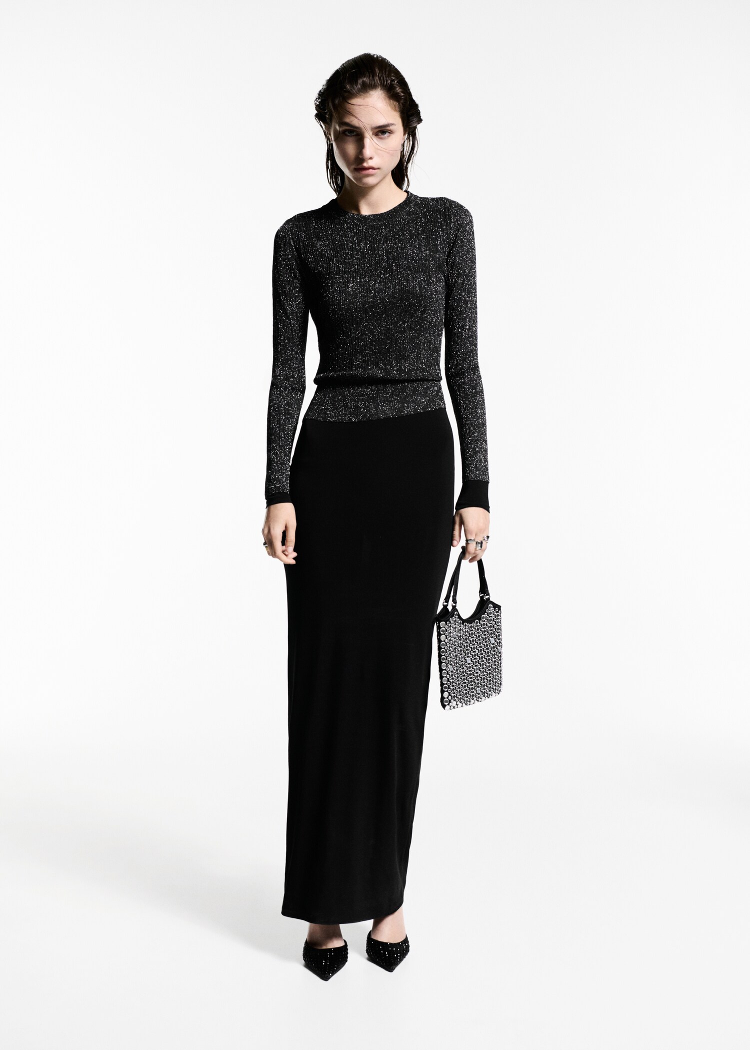 Crewneck lurex sweater - General plane
