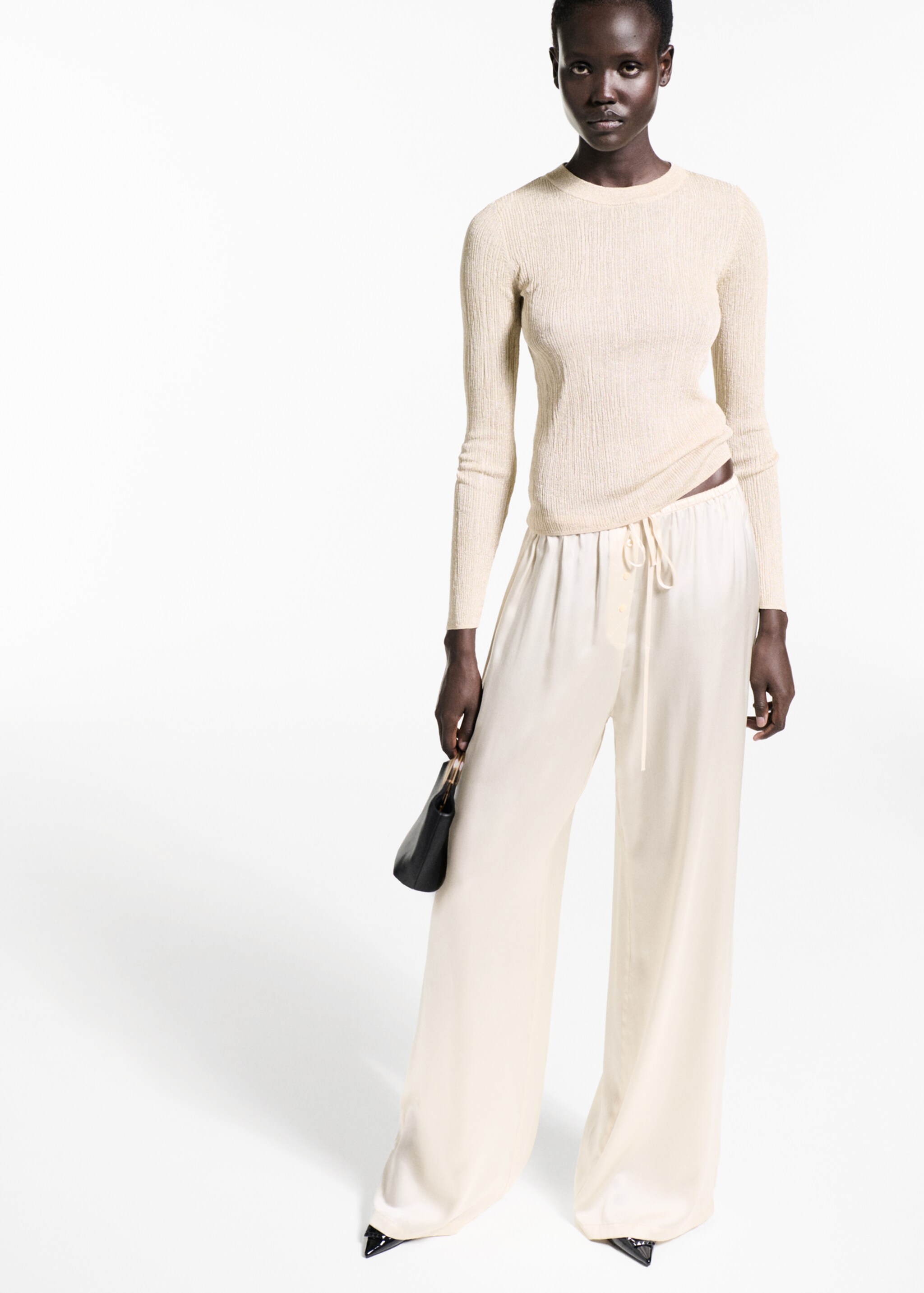 Crewneck lurex sweater - General plane, Gold. Ref: 77019061-00.