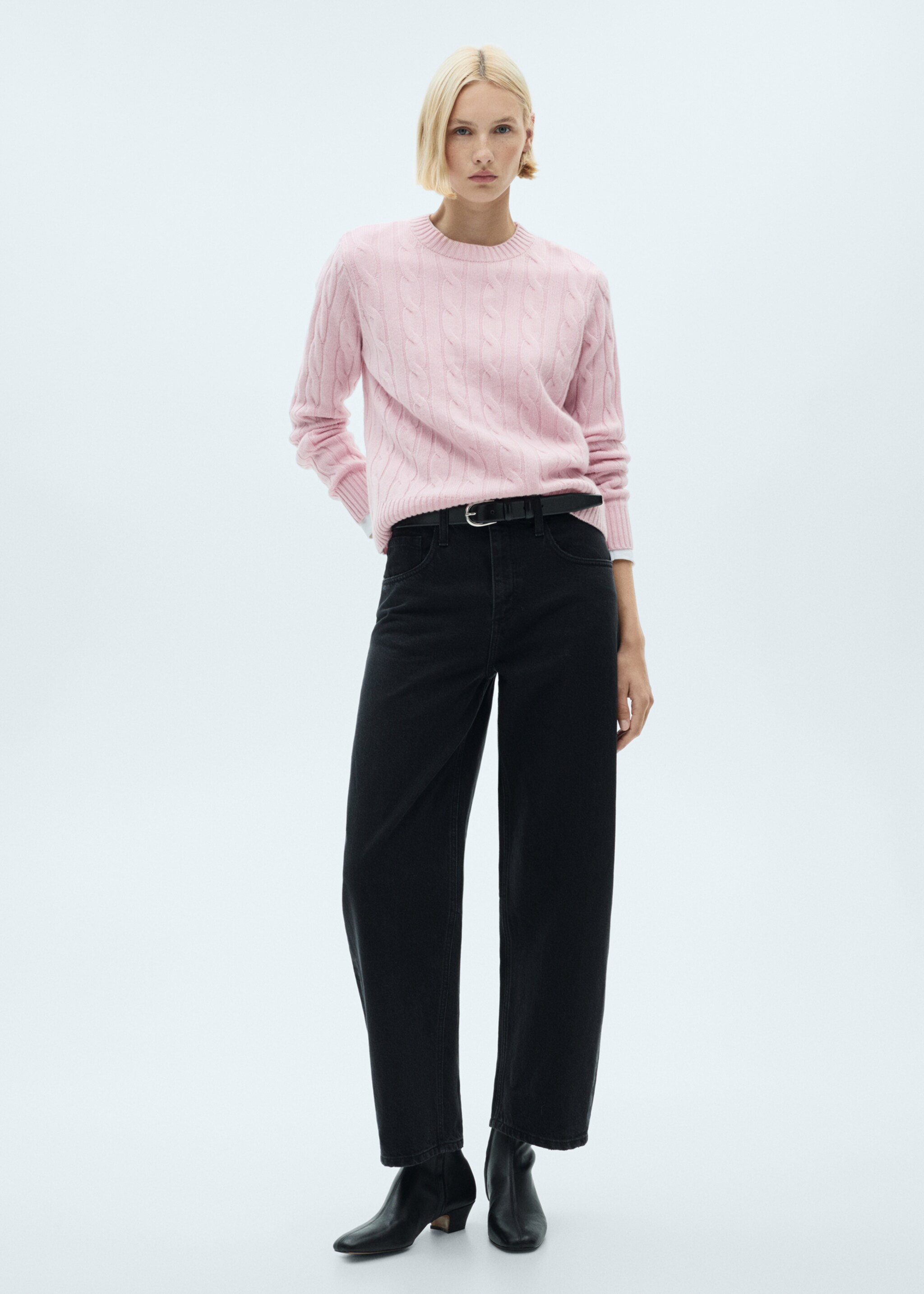 Braided wool sweater - General plane, Pink. Ref: 77019068-00.