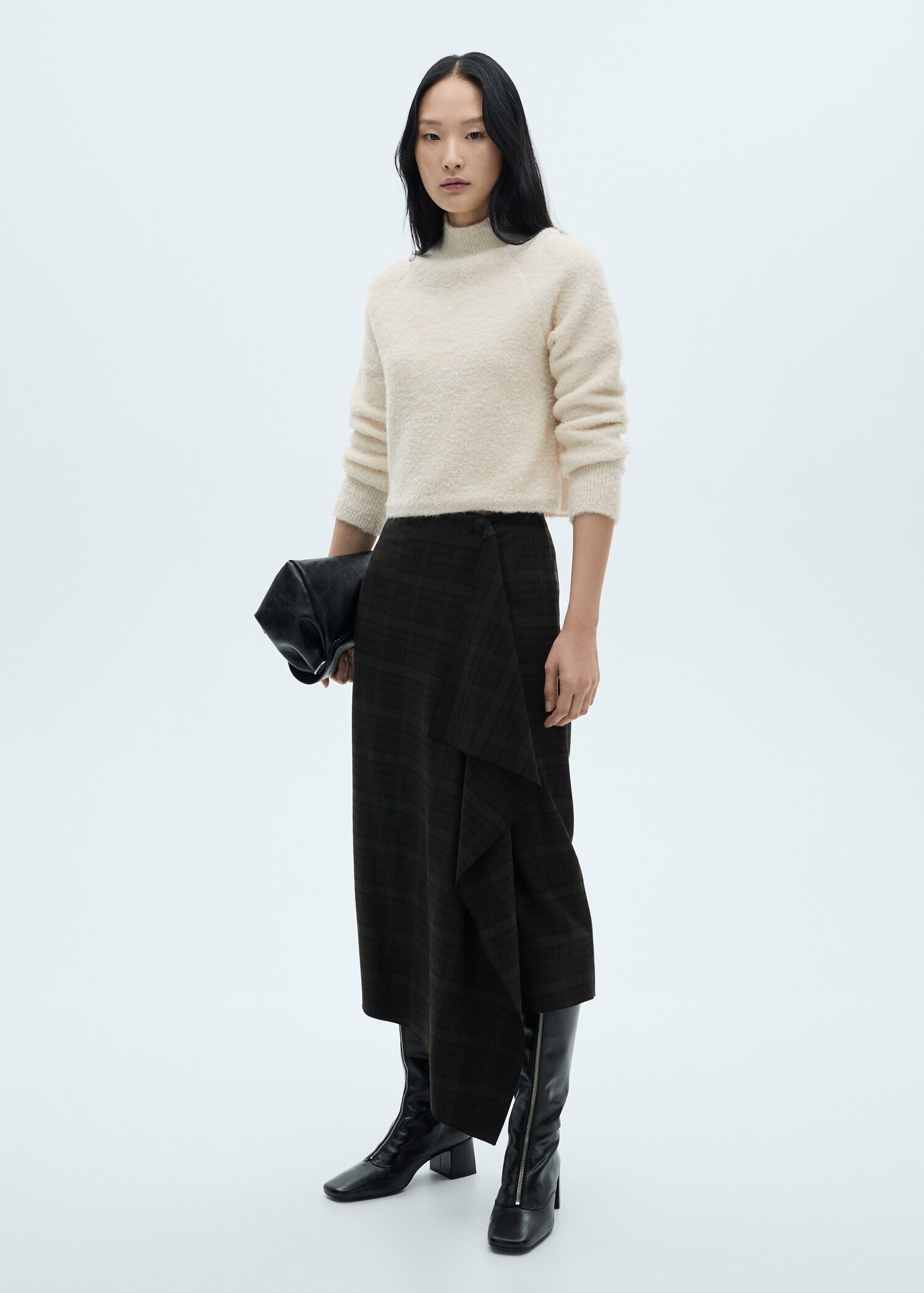 Perkins-neck bouclé sweater - General plane