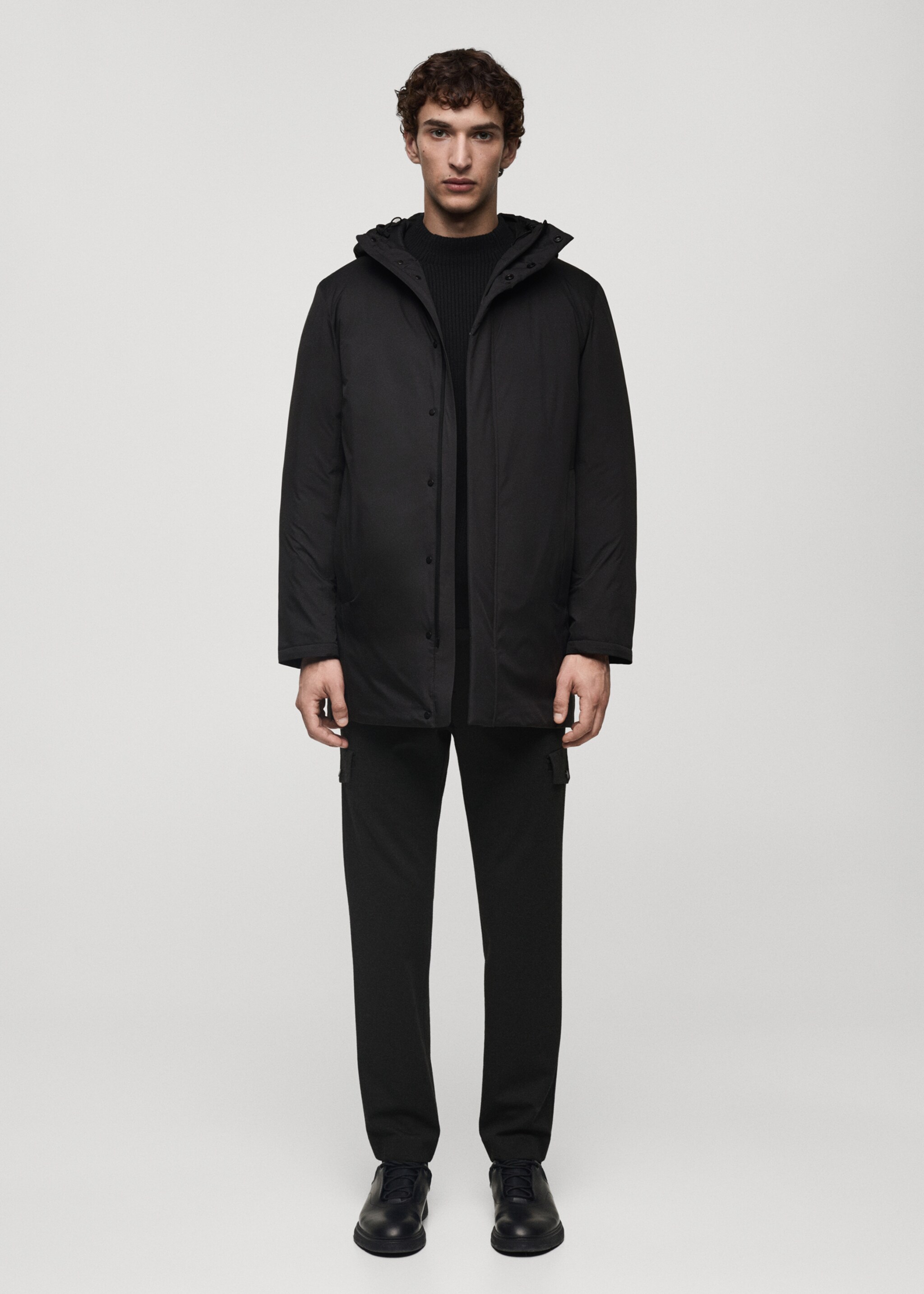 Thermore® waterproof quilted parka with Thermore® padding - General plane, Charcoal. Ref: 77019228-00.