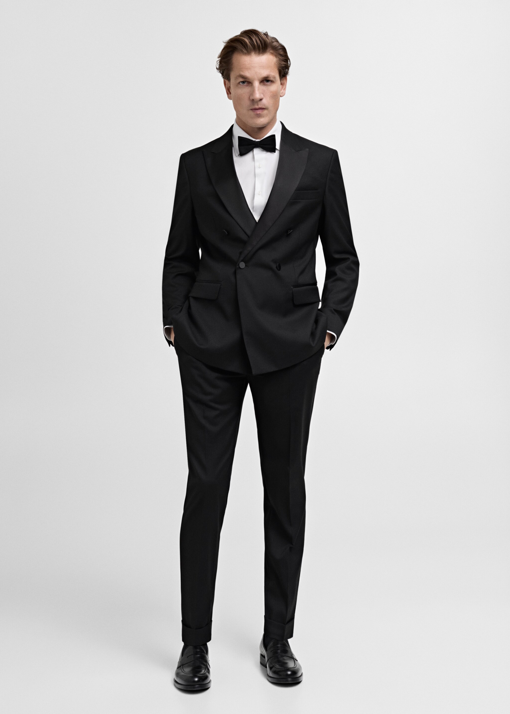 Americana vestit smoking slim fit - Pla general, Negre. Ref: 77019229-00.