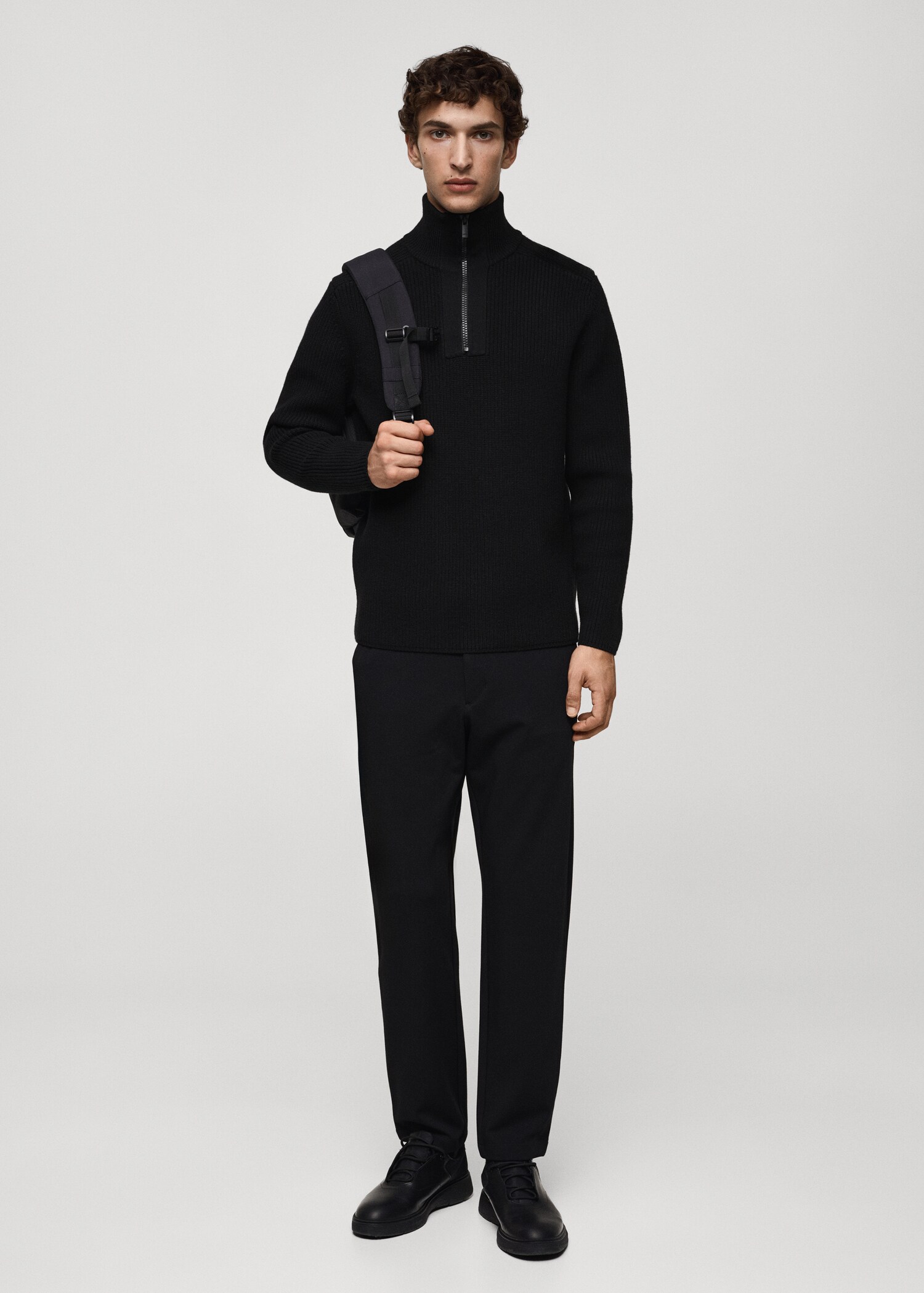 Zip-Pullover aus atmungsaktivem Coolmax®-Wollgemisch - Allgemeine Ansicht