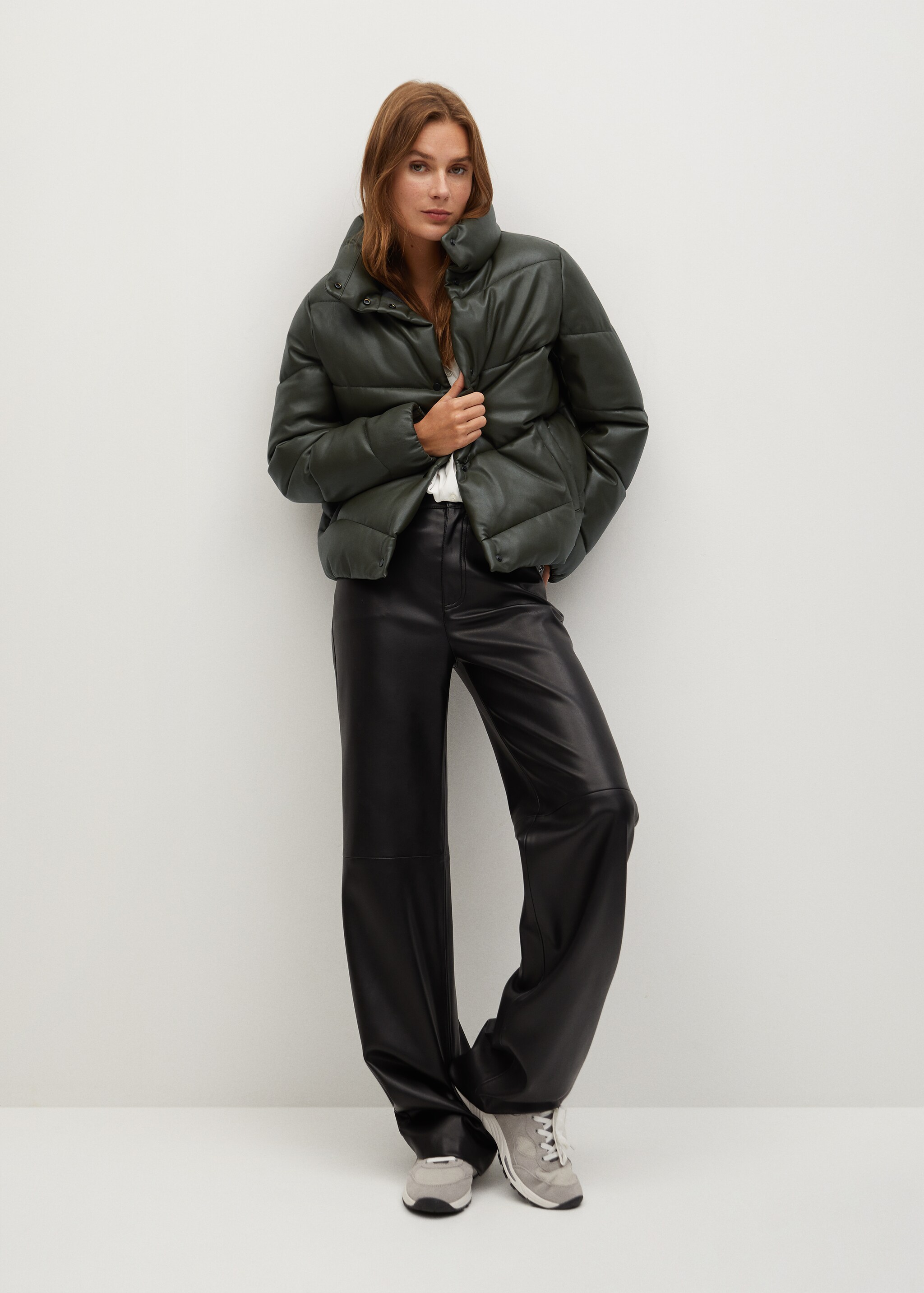 Anorak acolchado efecto piel - Plano general