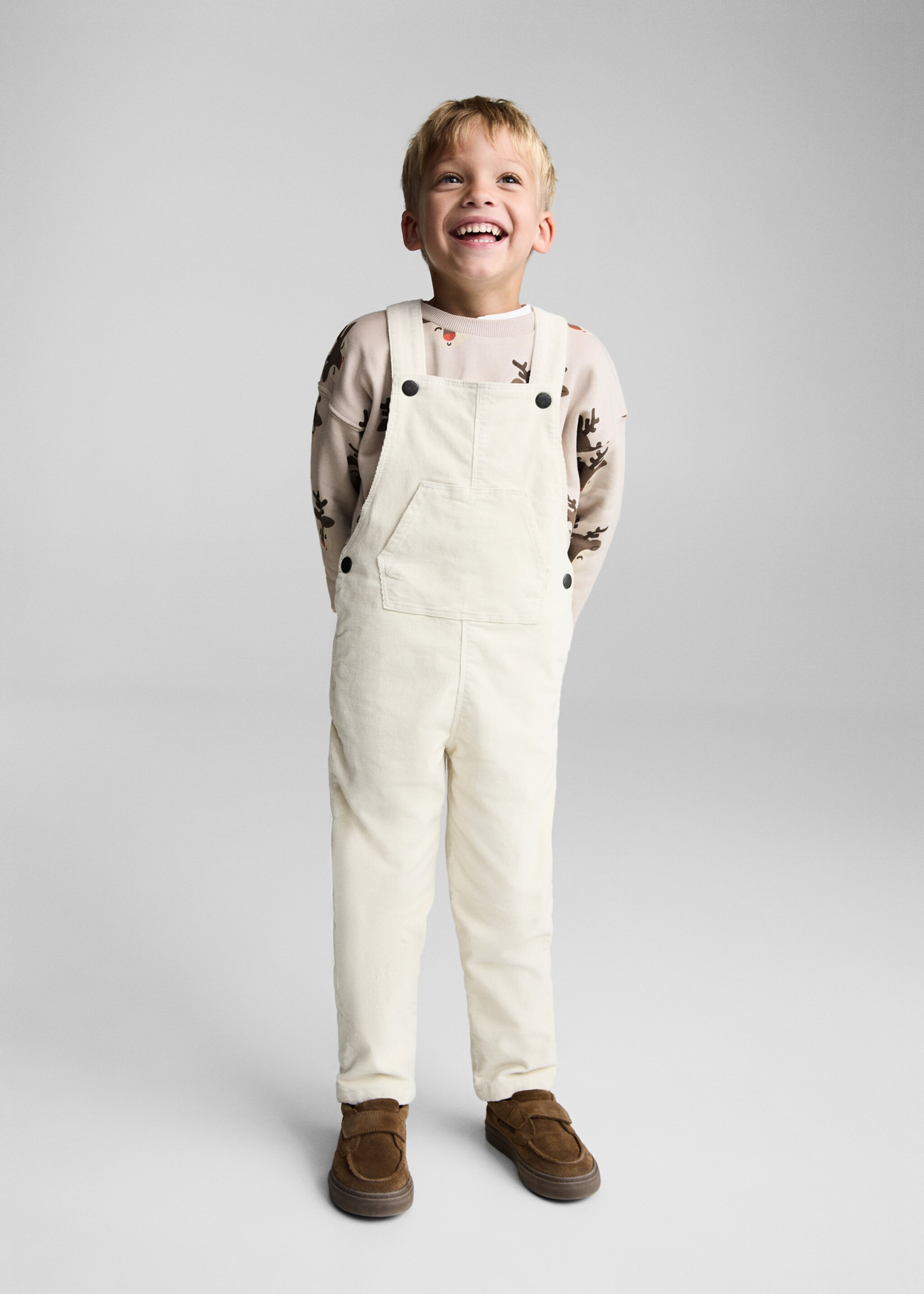 Reindeer printed sweatshirt - General plane, Sand. Ref: 77019410-00.