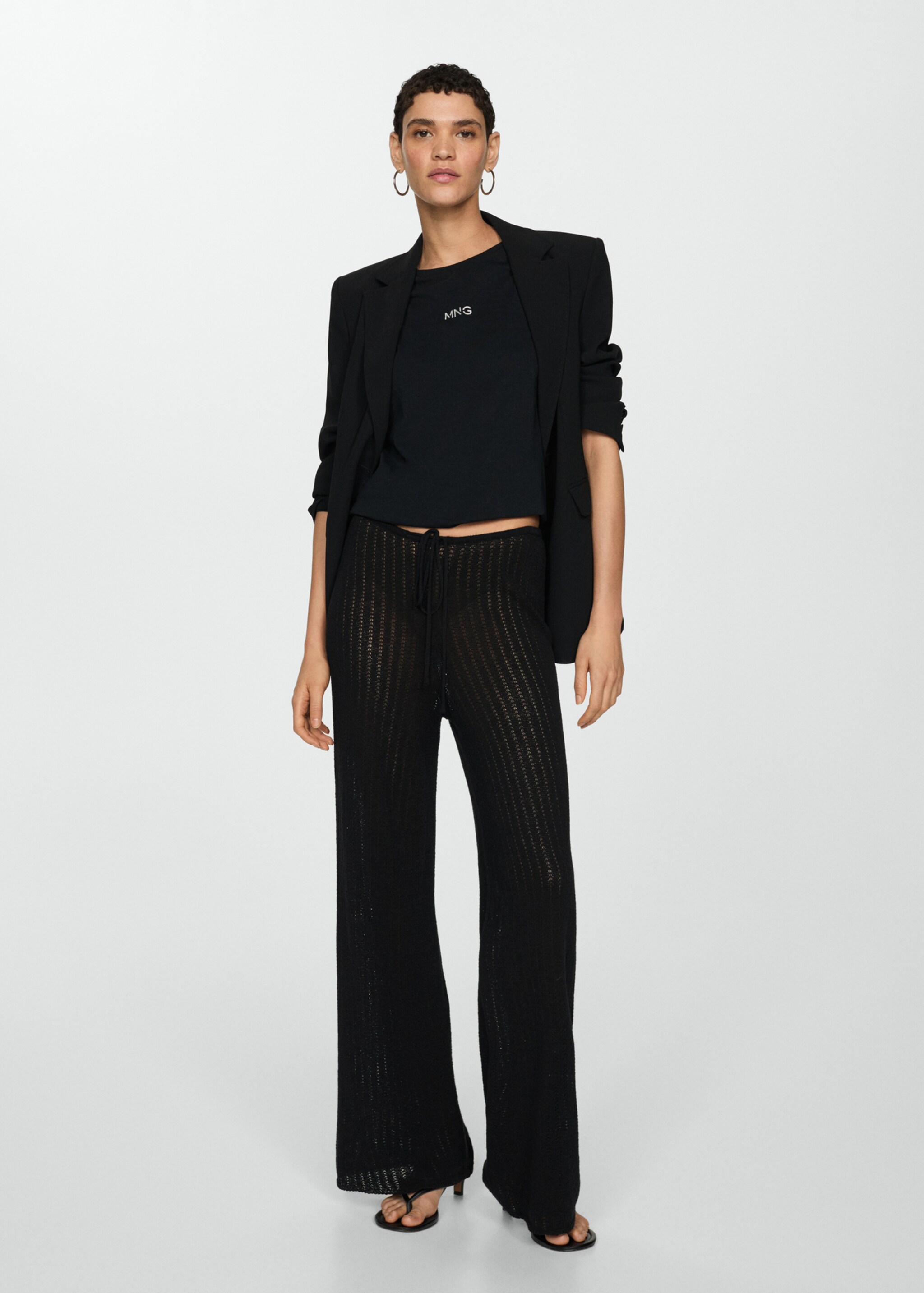 Metallic logo T-shirt - General plane, Black. Ref: 77019805-00.