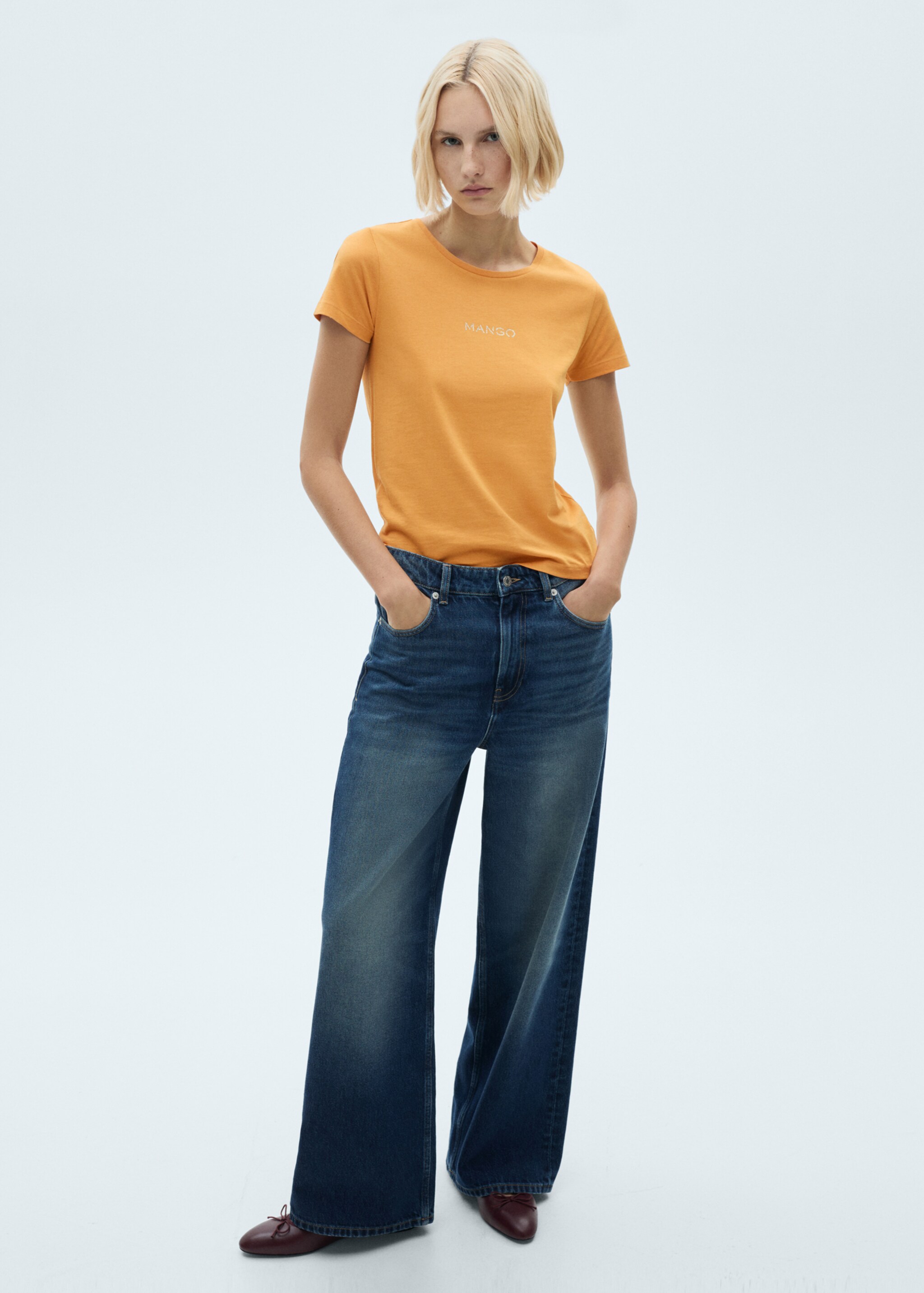 Logo cotton T-shirt - General plane, Mustard. Ref: 77020354-00.