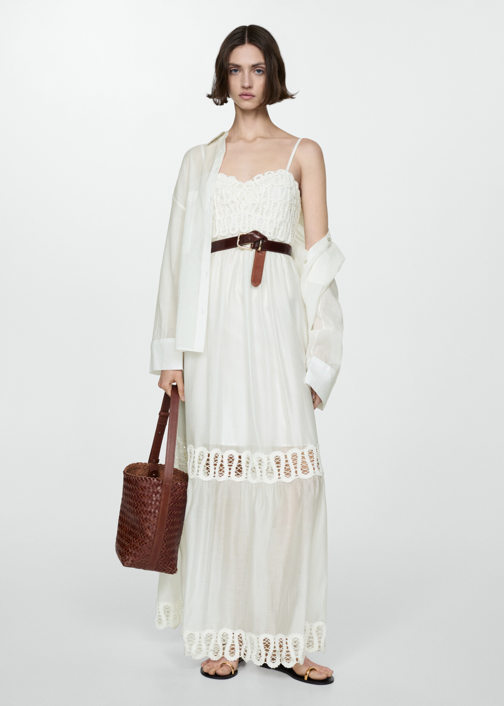 Embroidered detail dress - General plane