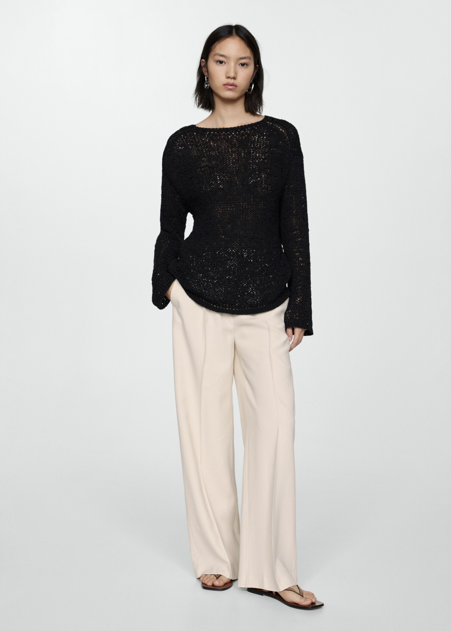 Wideleg pleated trousers - General plane