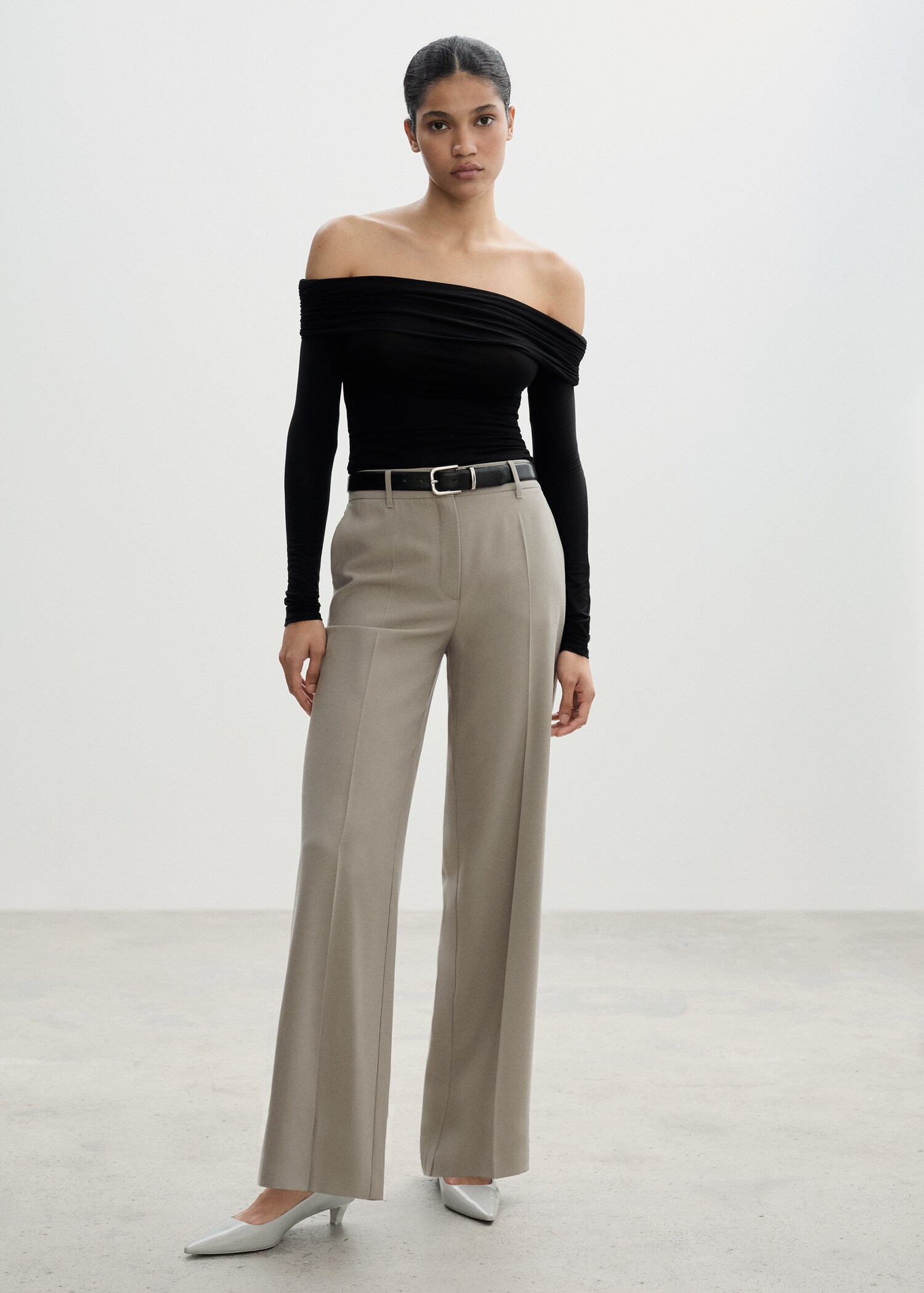 Wideleg pleated trousers - General plane