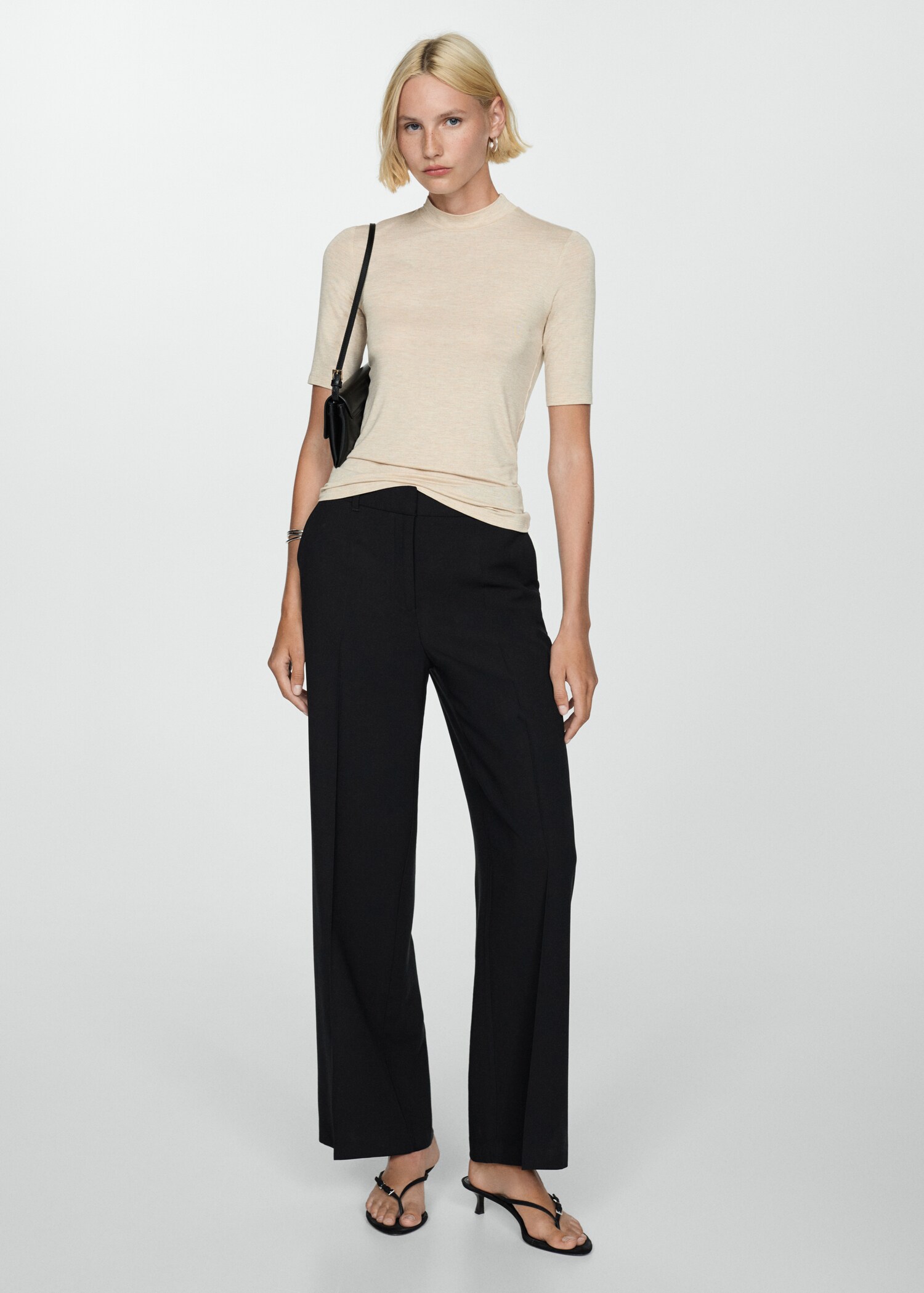 Wideleg pleated trousers - General plane