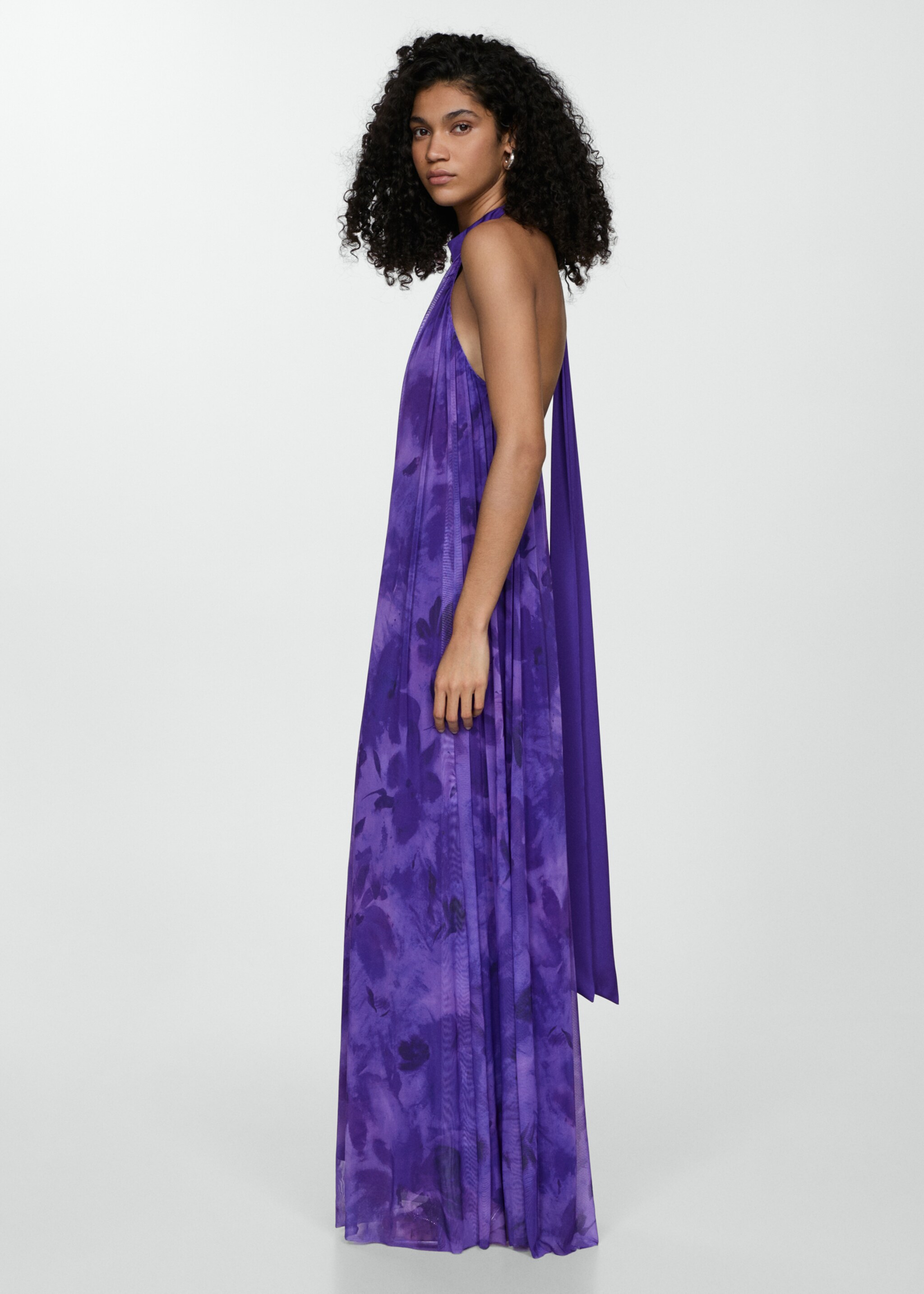 Vestit nit halter estampat - Pla general, Morat. Ref: 77020377-00.