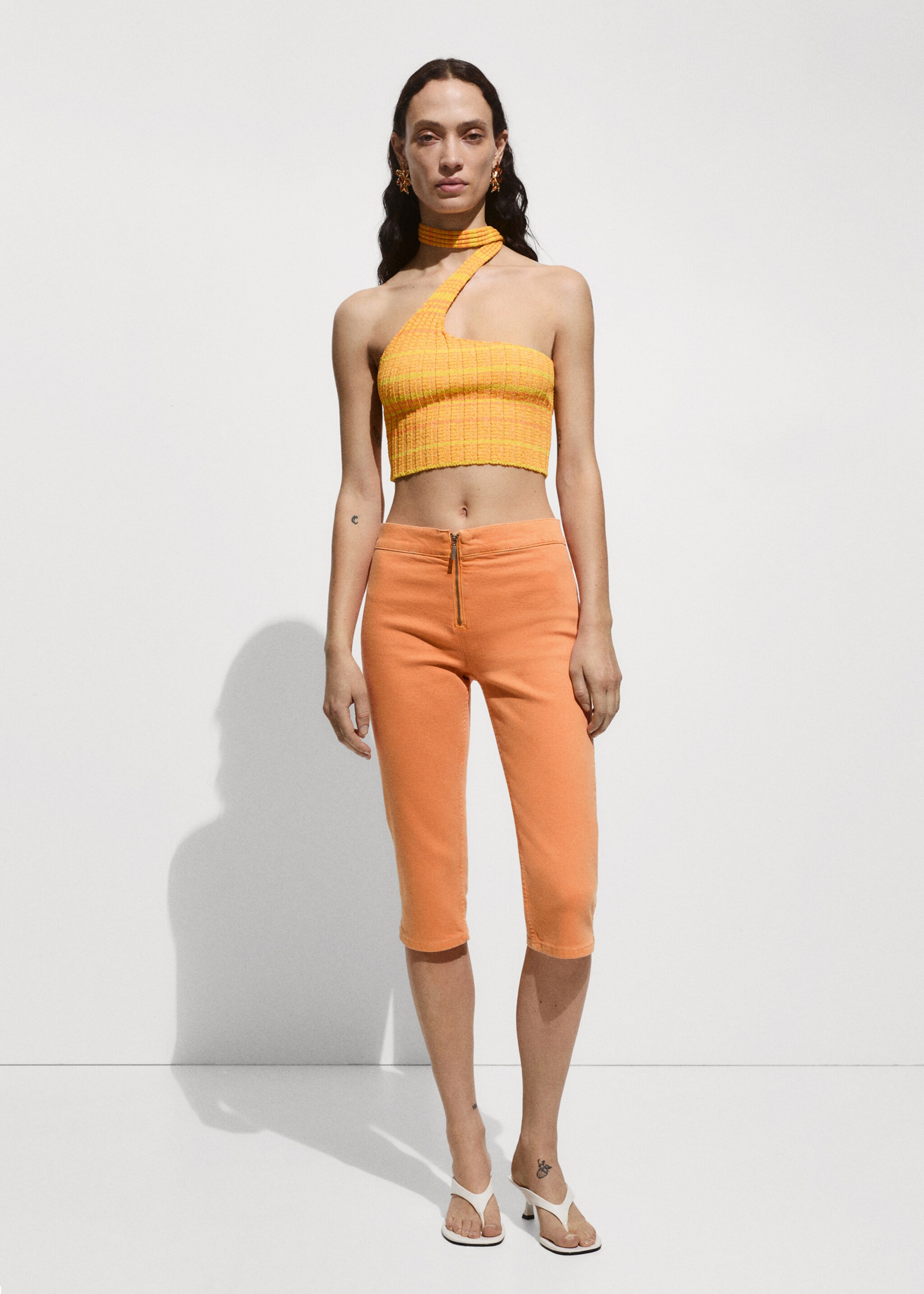 Knit asymmetric top - General plane, Yellow. Ref: 77020381-00.