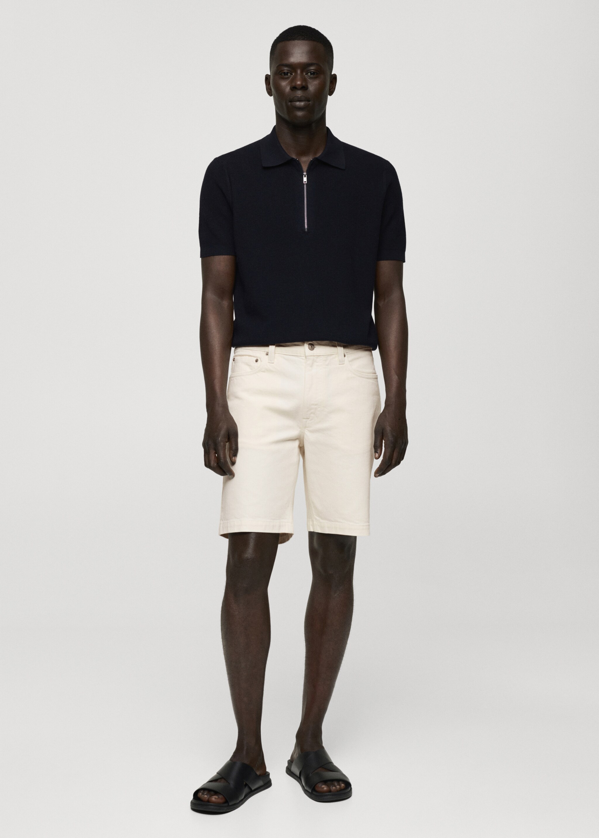 Regular-fit denim bermuda shorts - General plane