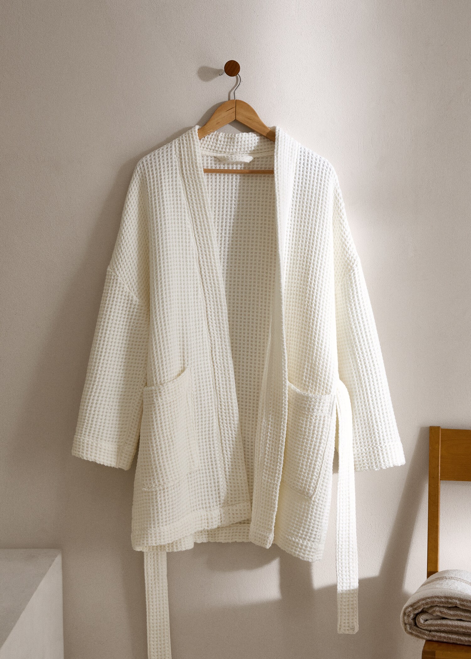 100% cotton waffle bathrobe - General plane