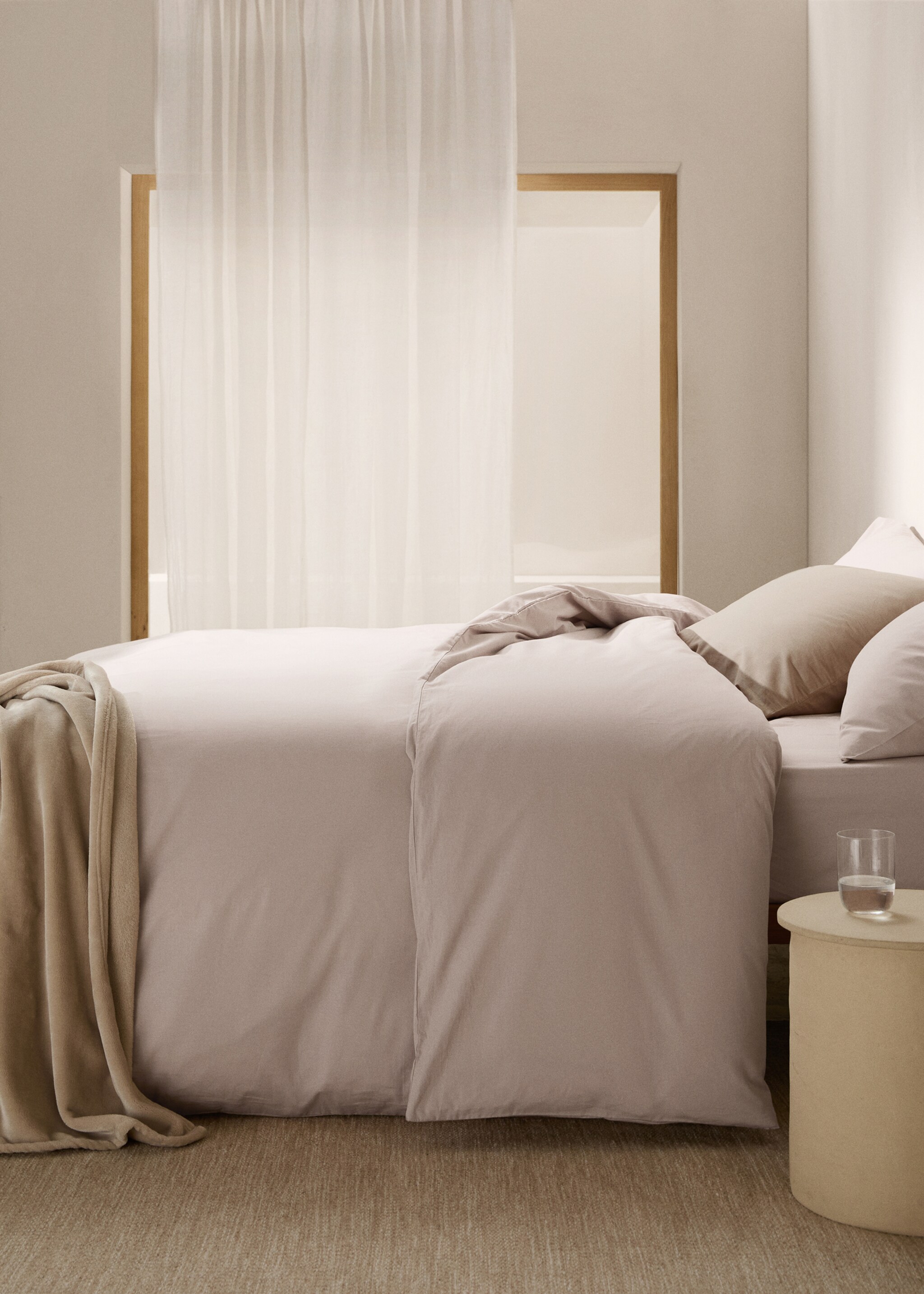 Funda nórdica algodón 300 hilos cama 150cm - Plano general, Gris claro vigoré. Ref: 77021027-00.